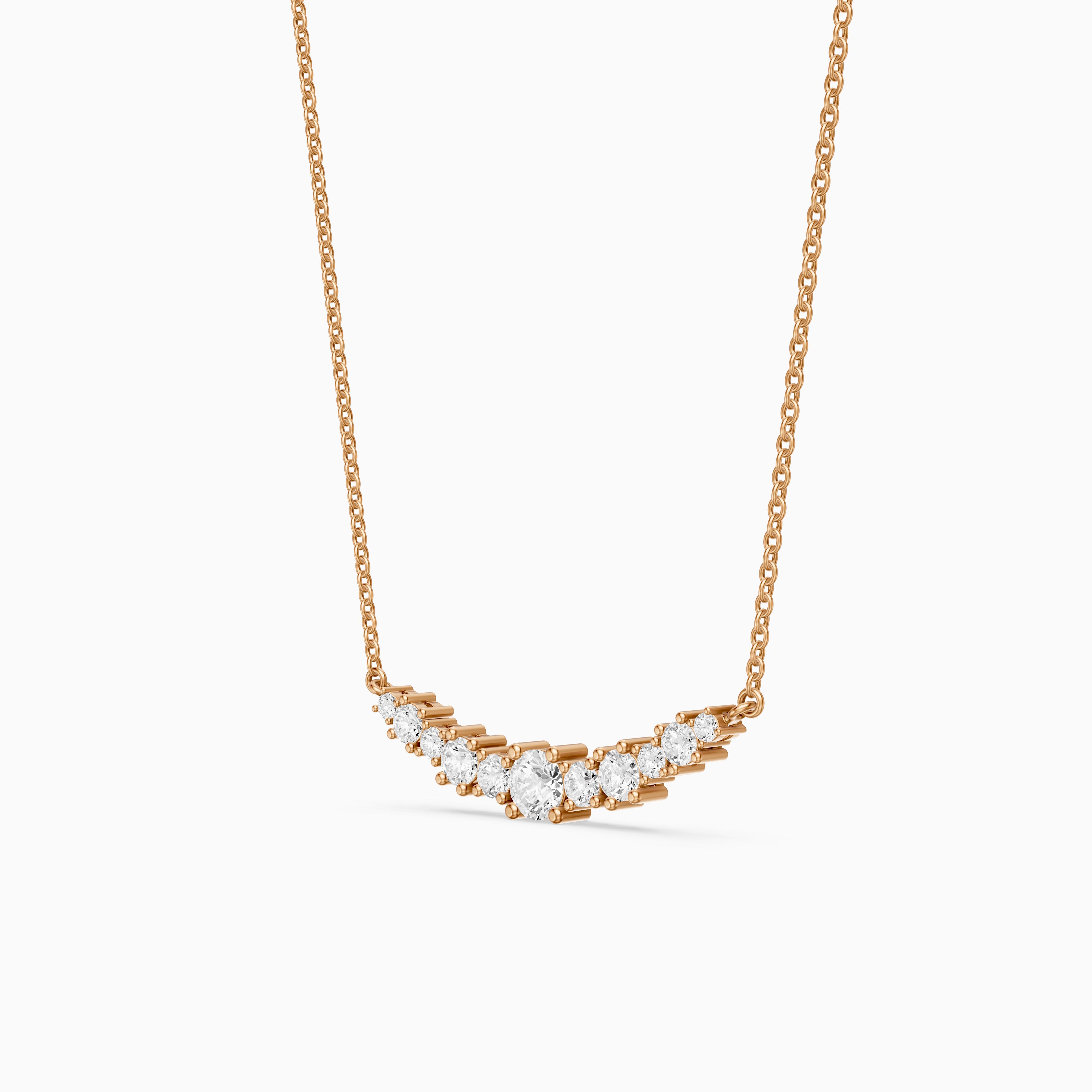 Madisson Graduated Round Lab Grown Diamond Chevron Necklace