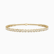 Aine Round and Half Moon Lab Grown Diamond Tennis Bracelet