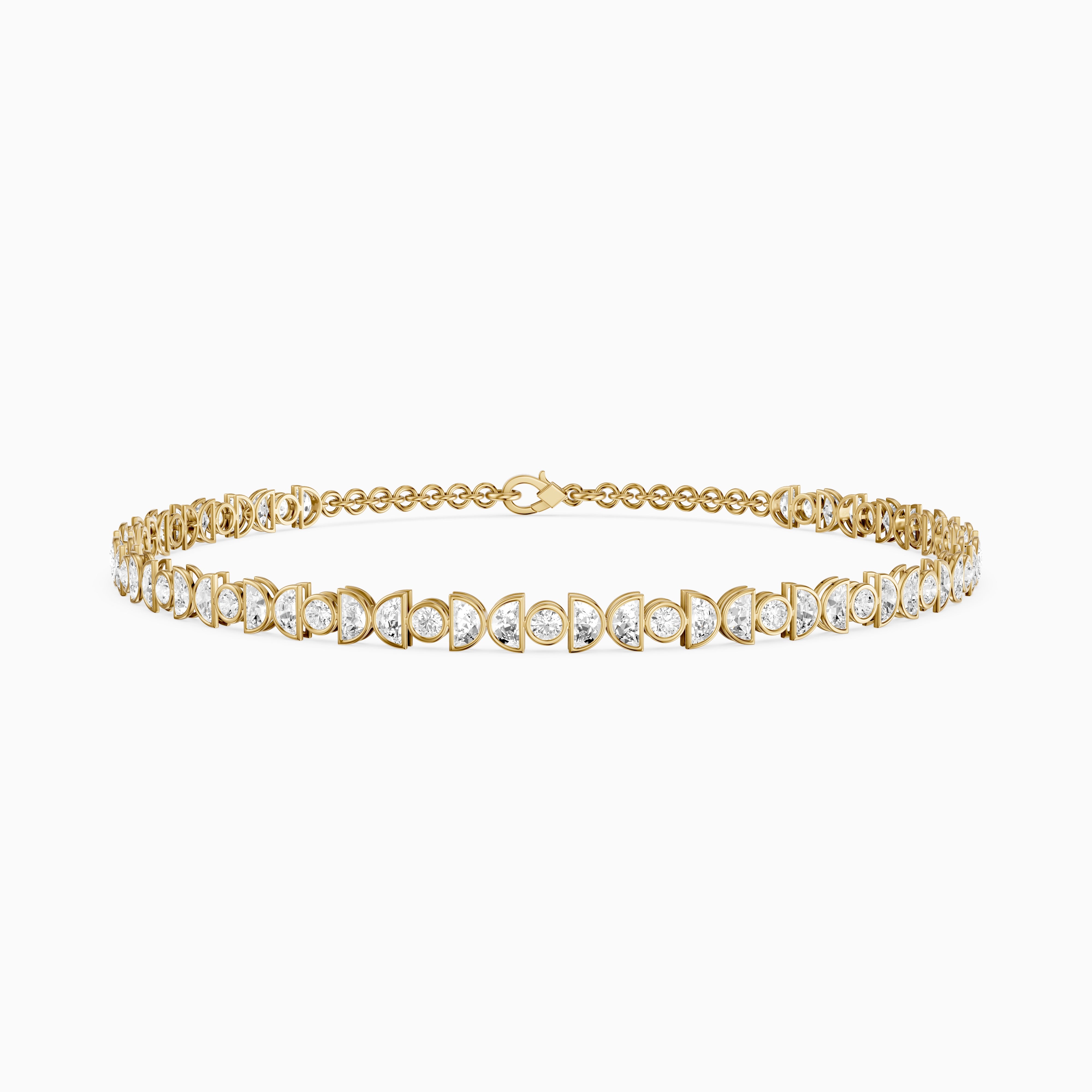 Aine Round and Half Moon Lab Grown Diamond Tennis Bracelet