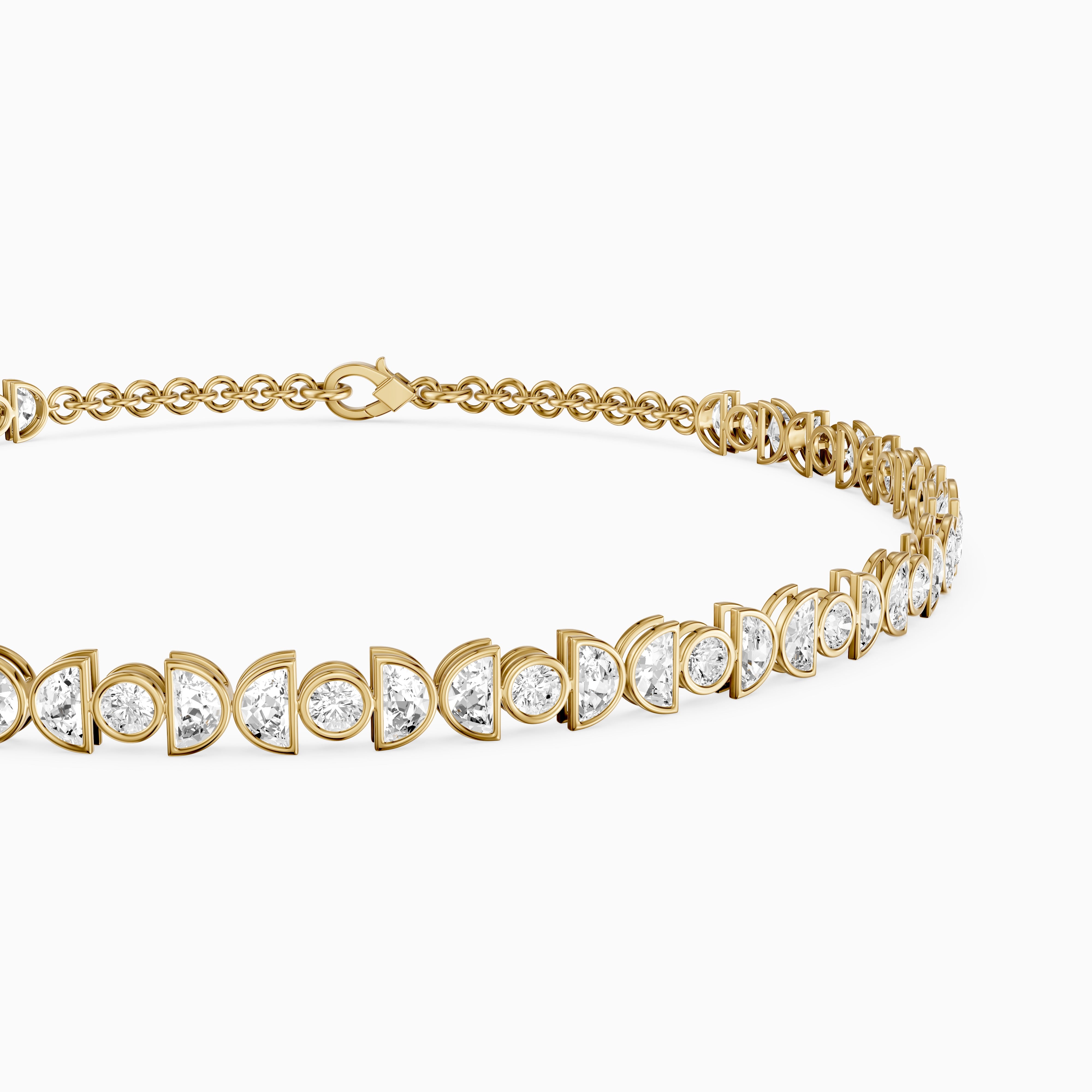 Aine Round and Half Moon Lab Grown Diamond Tennis Bracelet