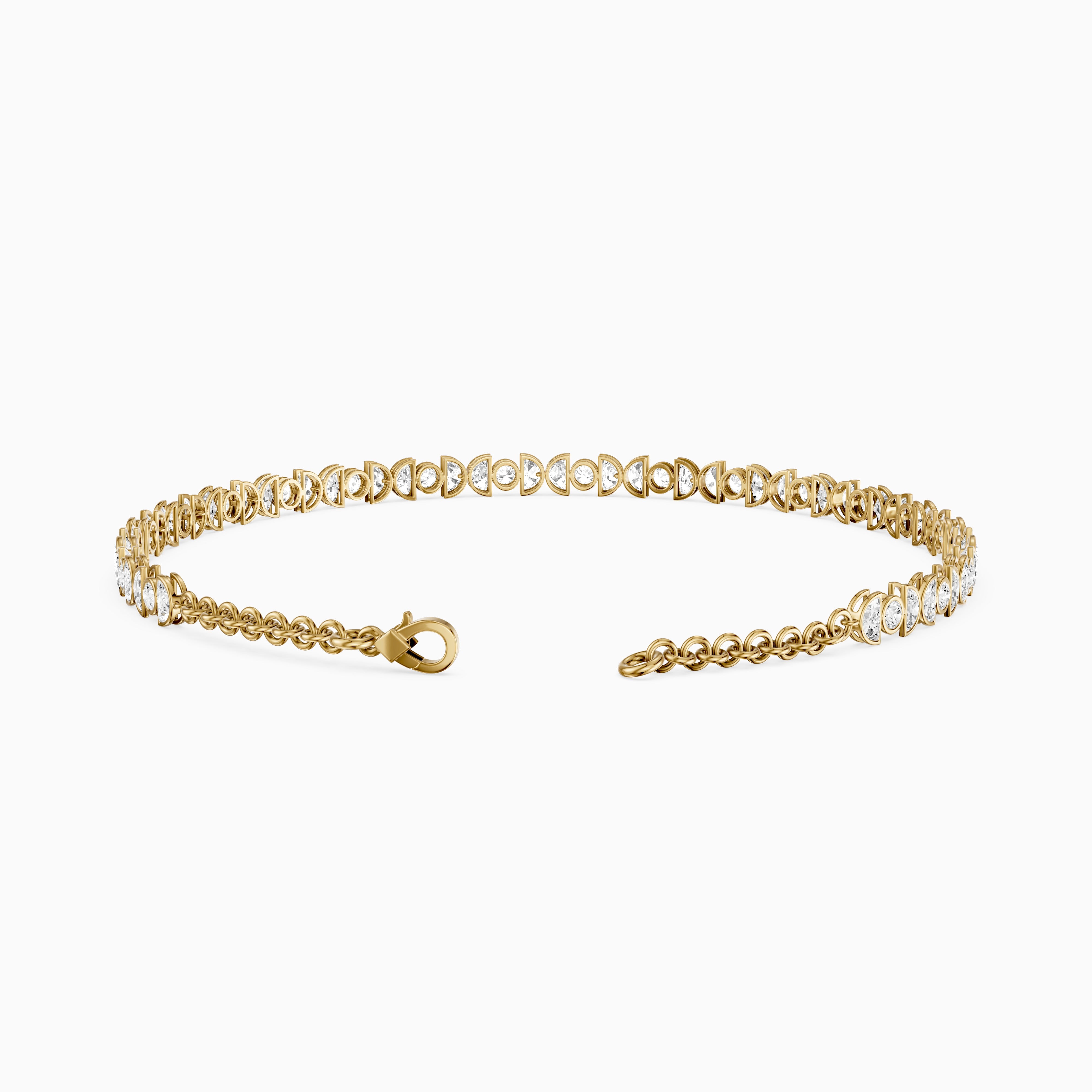 Aine Round and Half Moon Lab Grown Diamond Tennis Bracelet