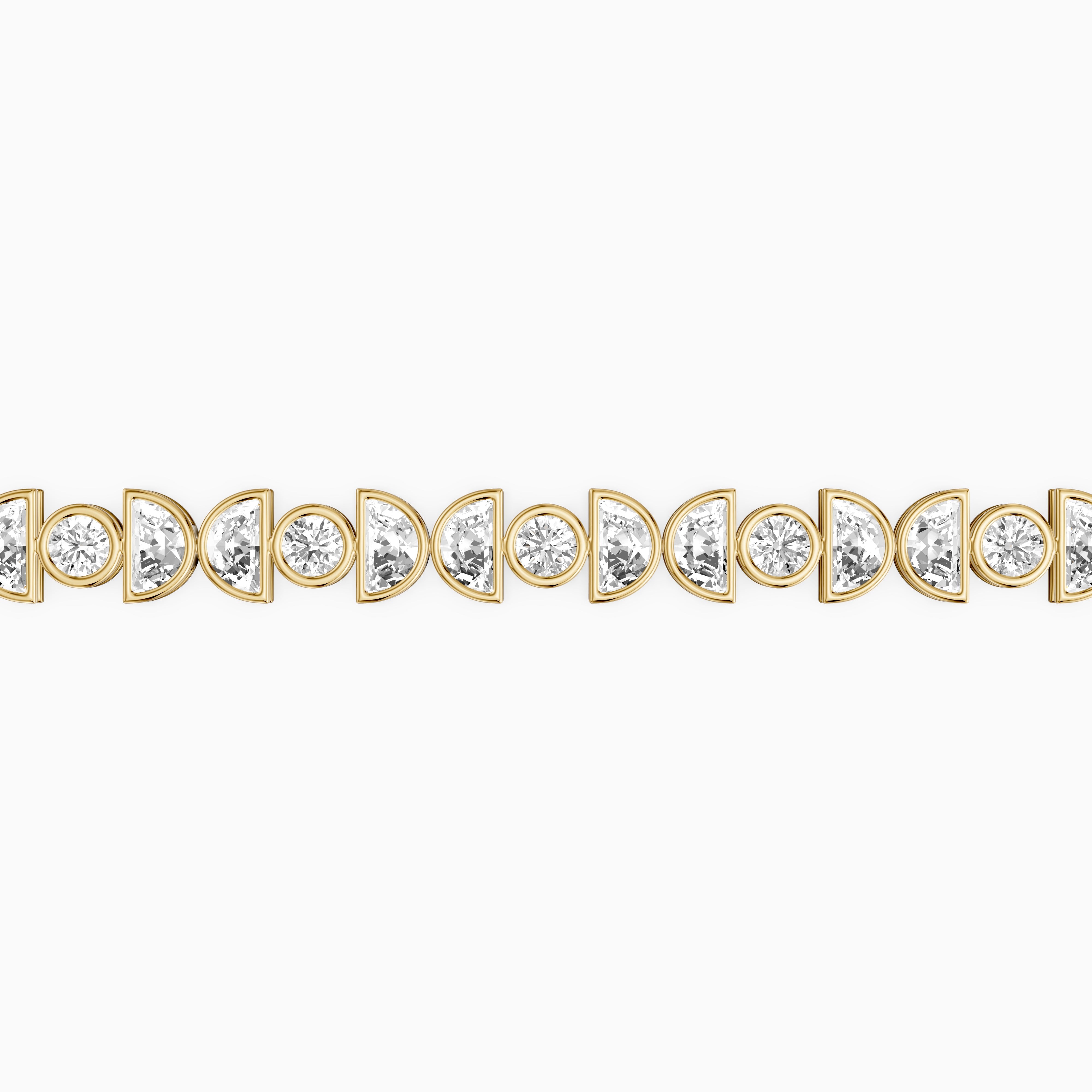 Aine Round and Half Moon Lab Grown Diamond Tennis Bracelet