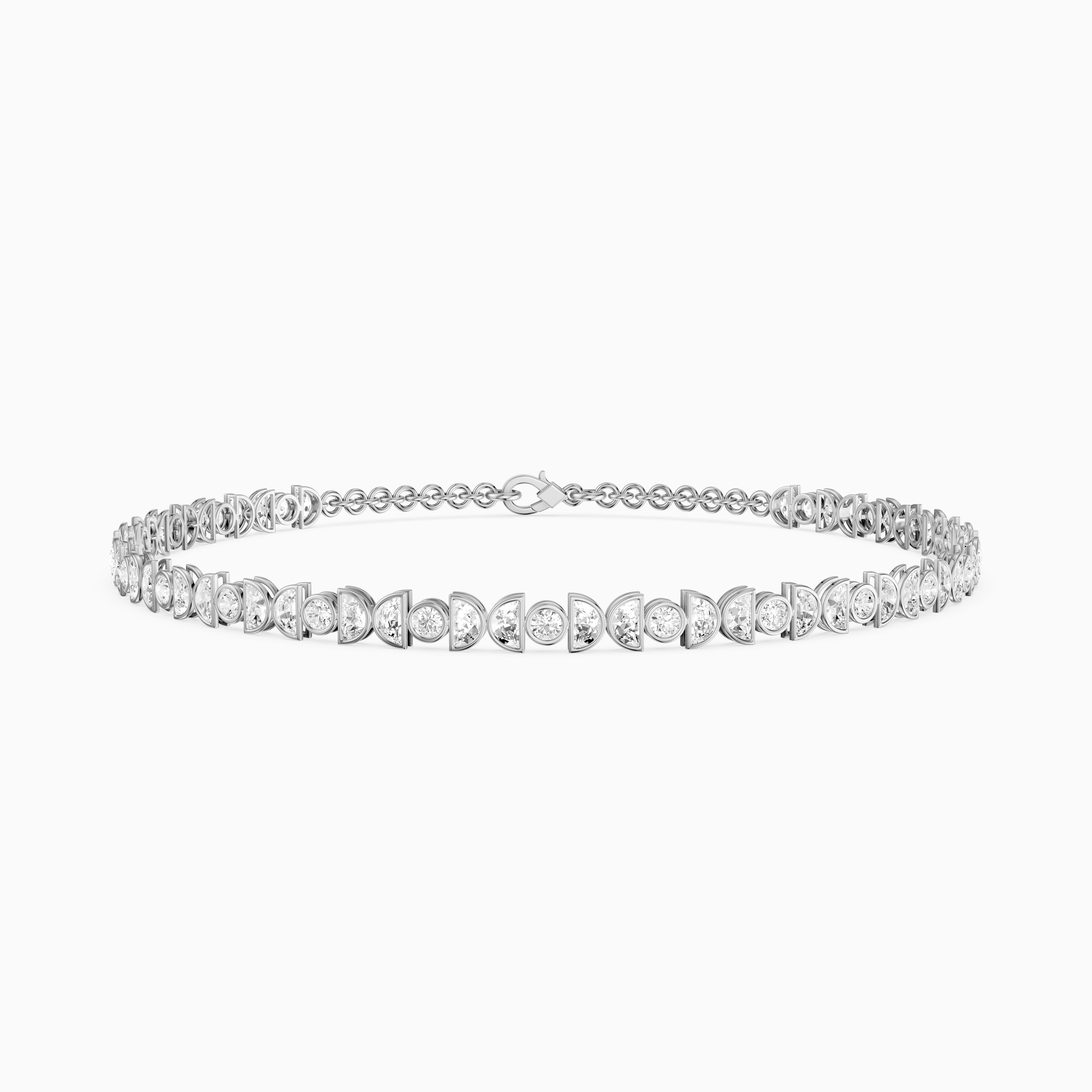 Aine Round and Half Moon Lab Grown Diamond Tennis Bracelet