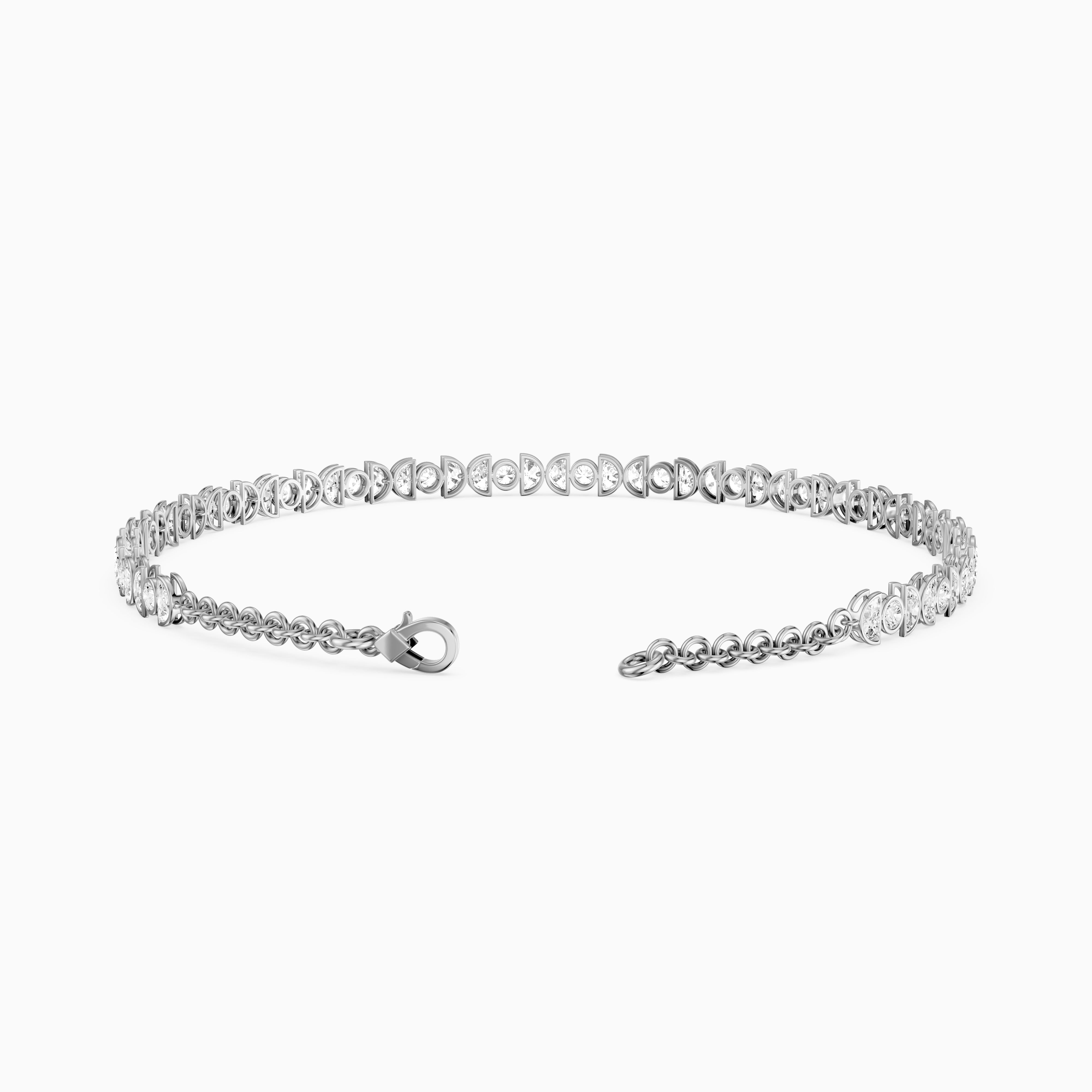 Aine Round and Half Moon Lab Grown Diamond Tennis Bracelet