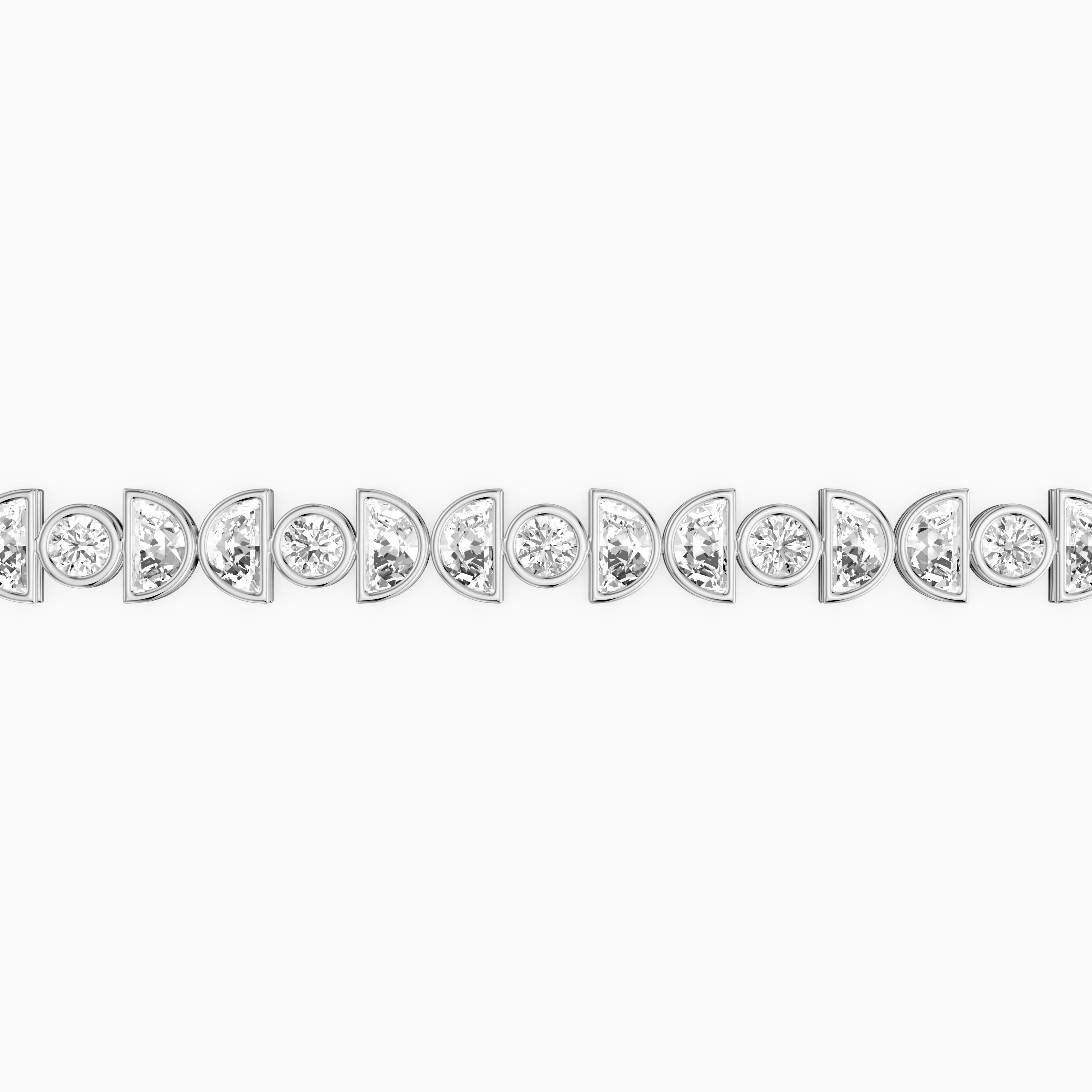 Aine Round and Half Moon Lab Grown Diamond Tennis Bracelet