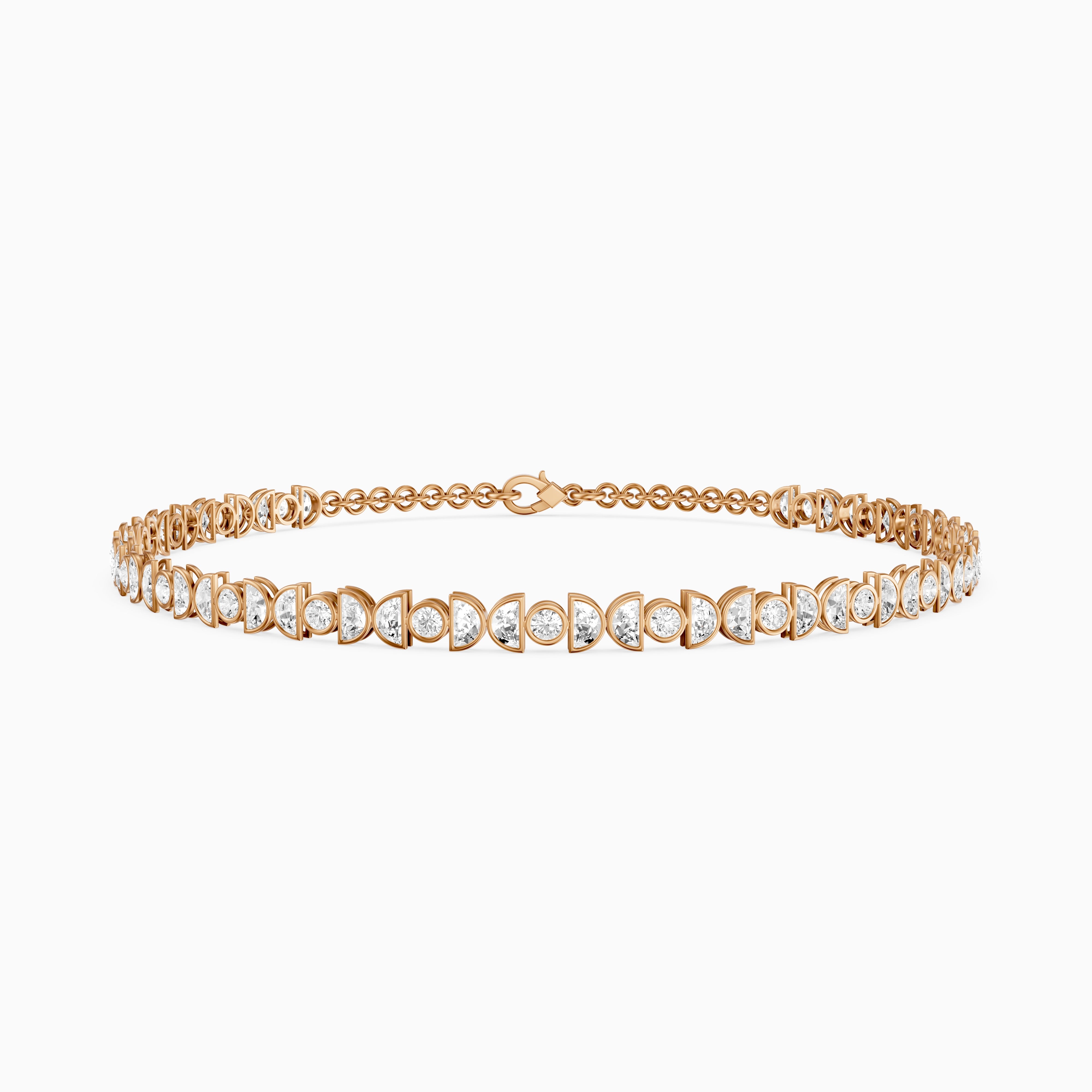 Aine Round and Half Moon Lab Grown Diamond Tennis Bracelet