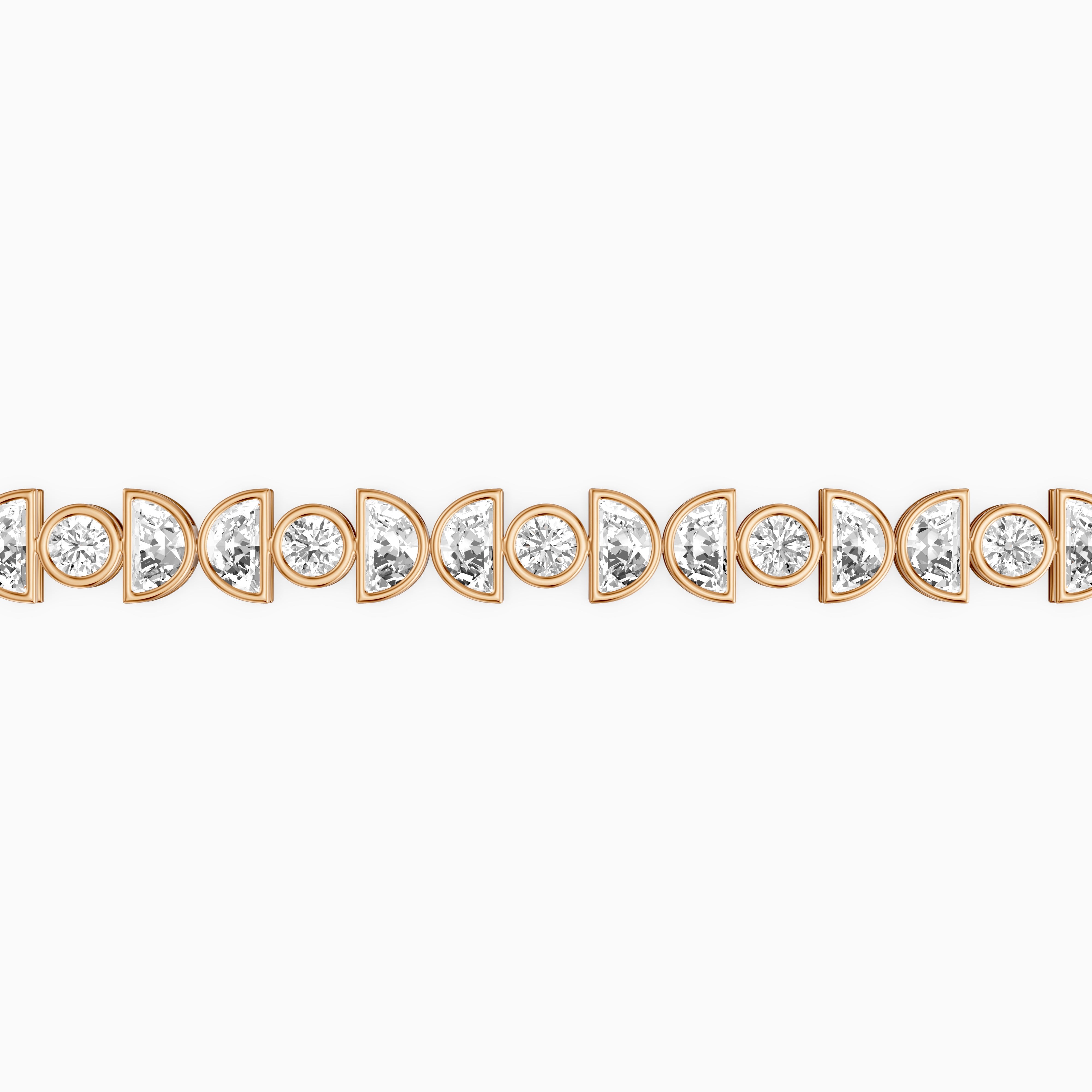 Aine Round and Half Moon Lab Grown Diamond Tennis Bracelet