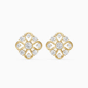 Zelinda Round Lab Grown Diamond Floral Filigree Stud Earrings