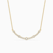Samara Round Lab Grown Diamond Curved Bezel Necklace