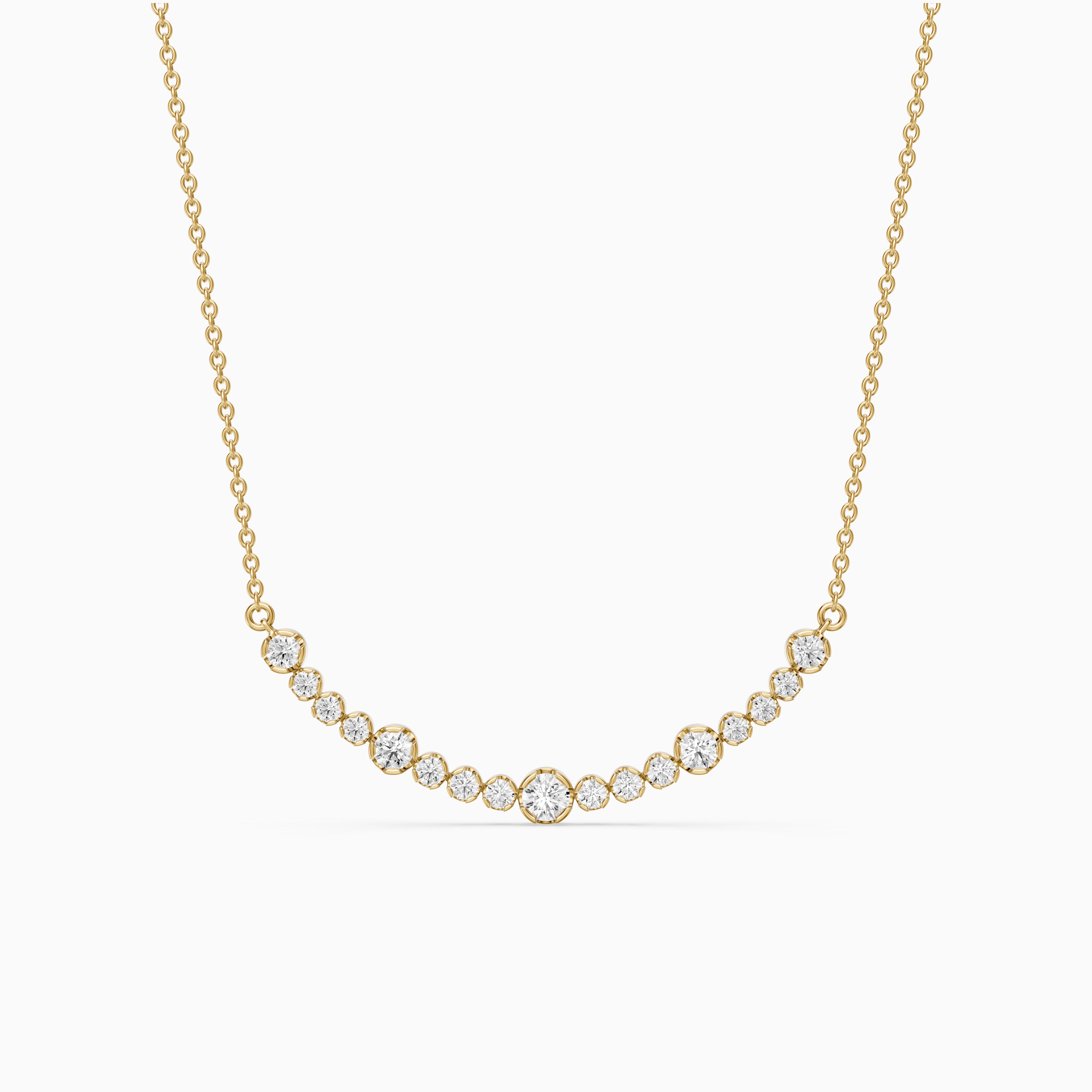 Samara Round Lab Grown Diamond Curved Bezel Necklace