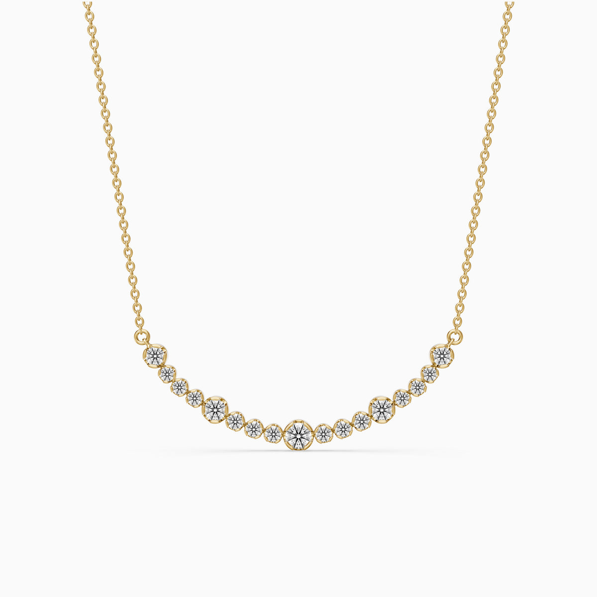 Samara Round Lab Grown Diamond Curved Bezel Necklace