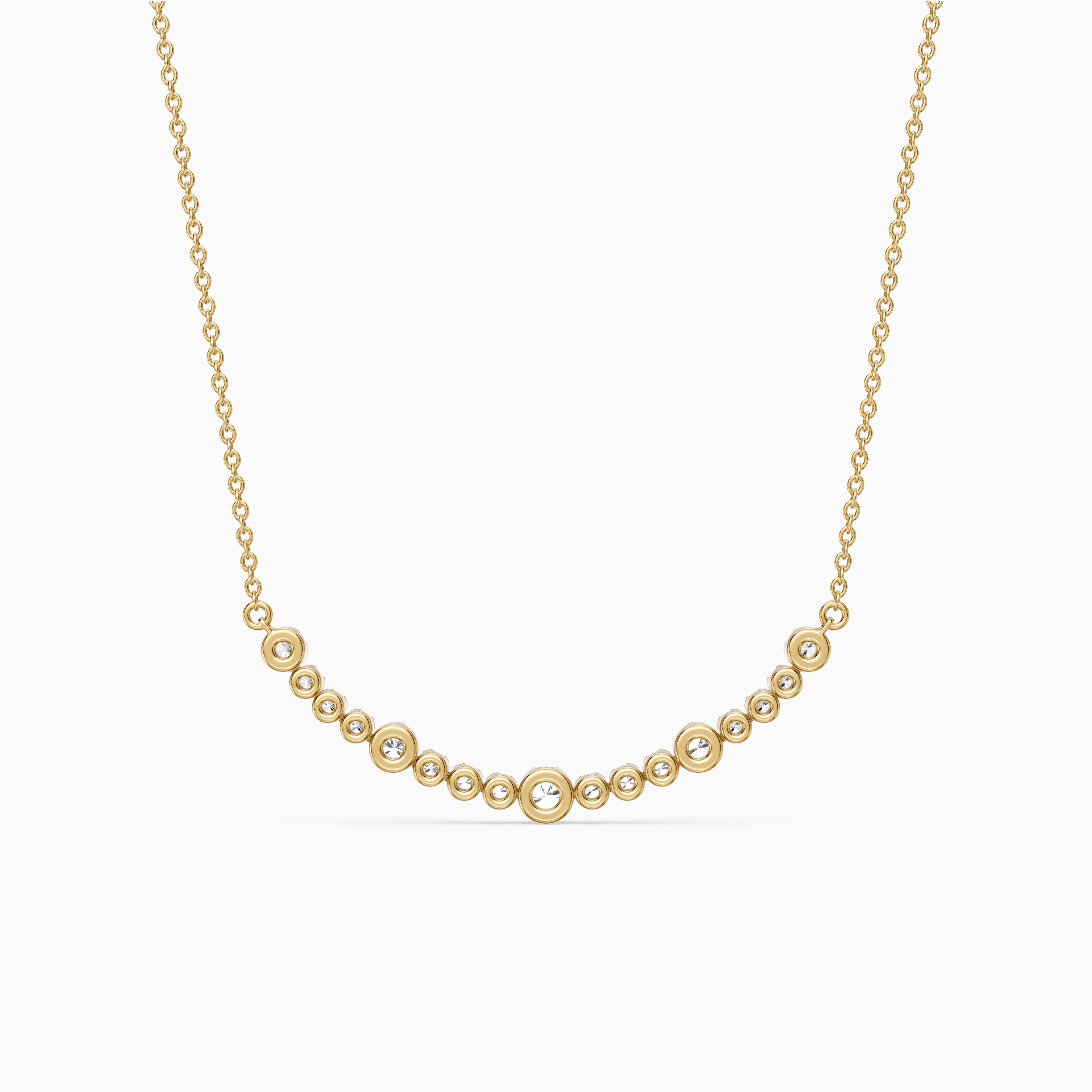 Samara Round Lab Grown Diamond Curved Bezel Necklace