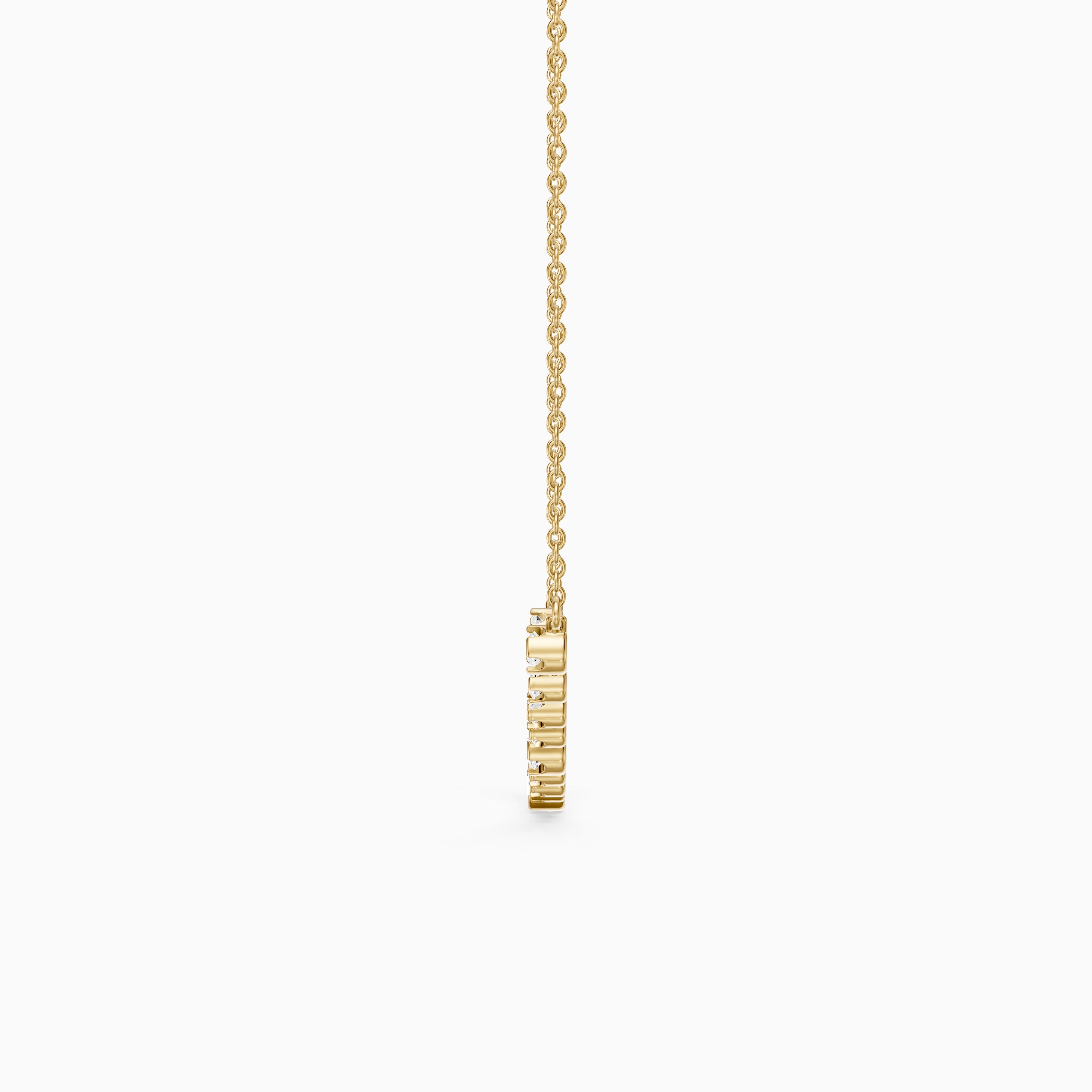 Samara Round Lab Grown Diamond Curved Bezel Necklace