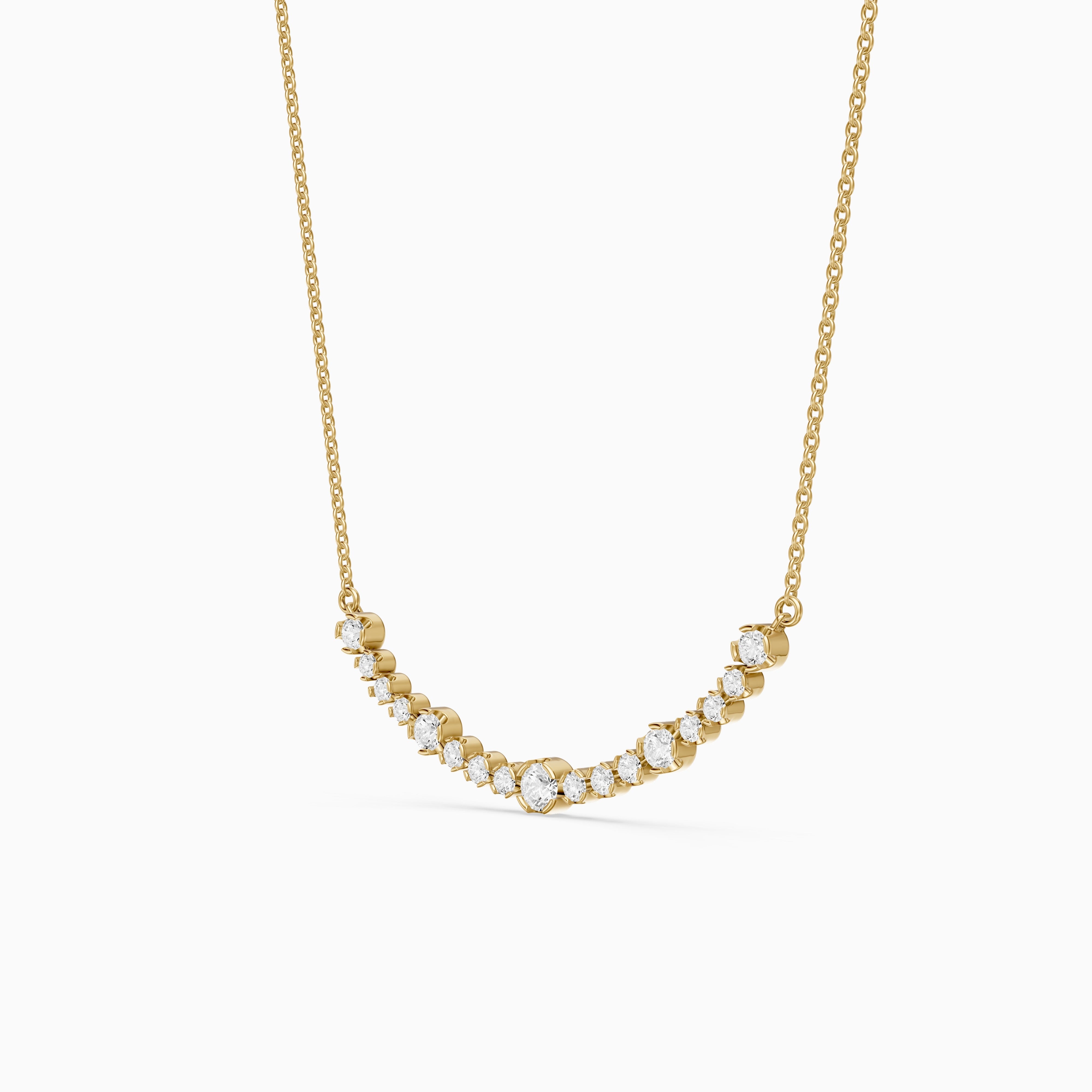 Samara Round Lab Grown Diamond Curved Bezel Necklace