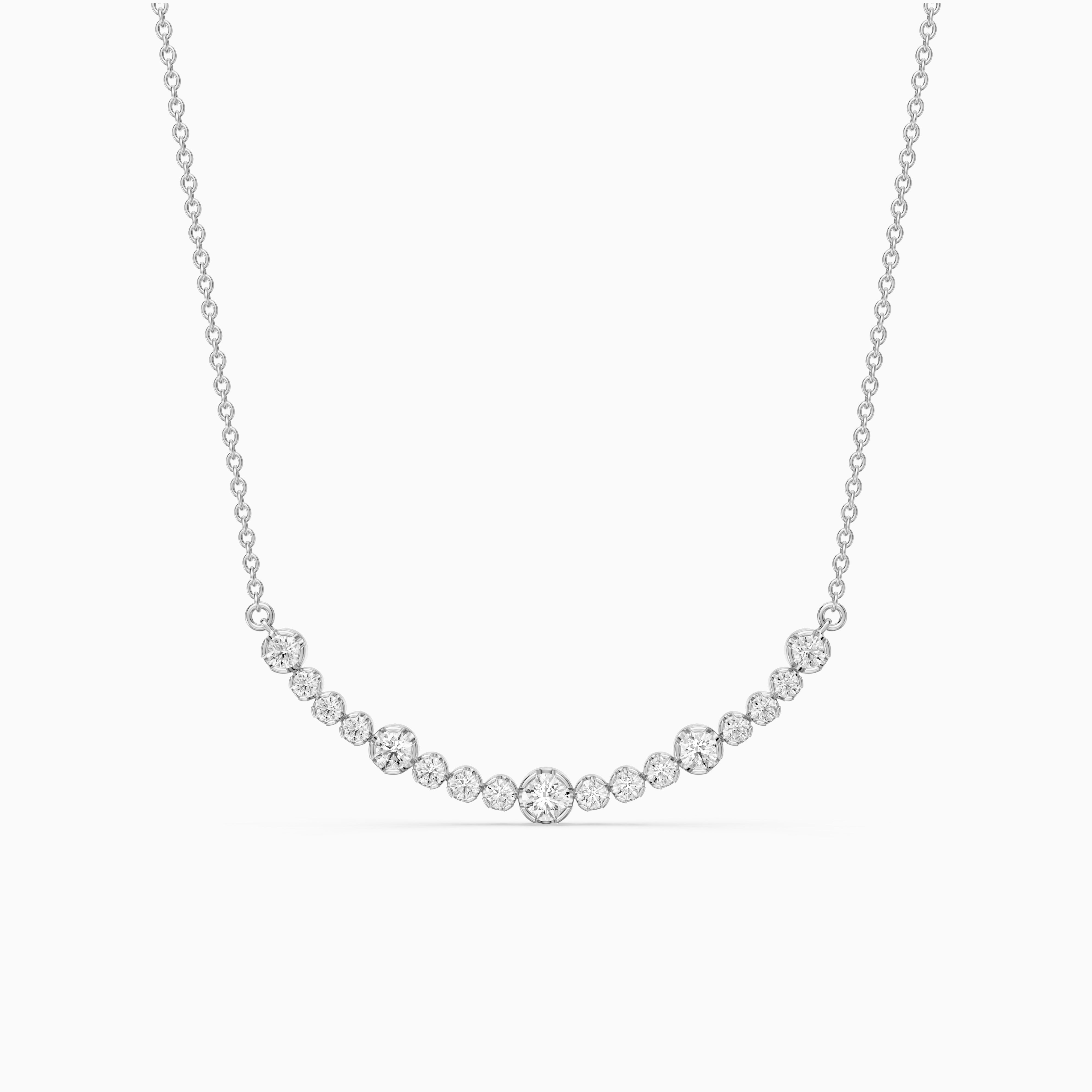 Samara Round Lab Grown Diamond Curved Bezel Necklace