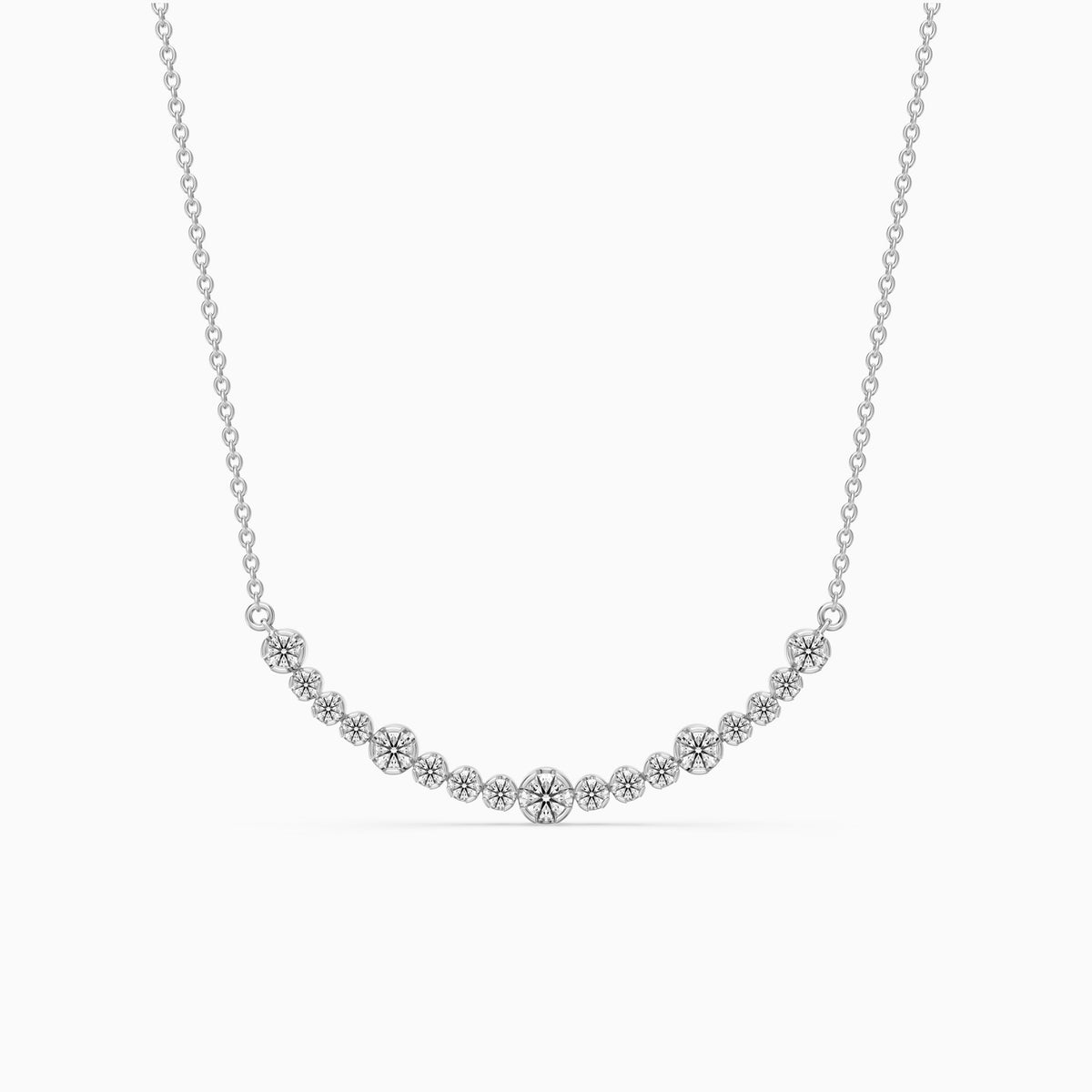 Samara Round Lab Grown Diamond Curved Bezel Necklace
