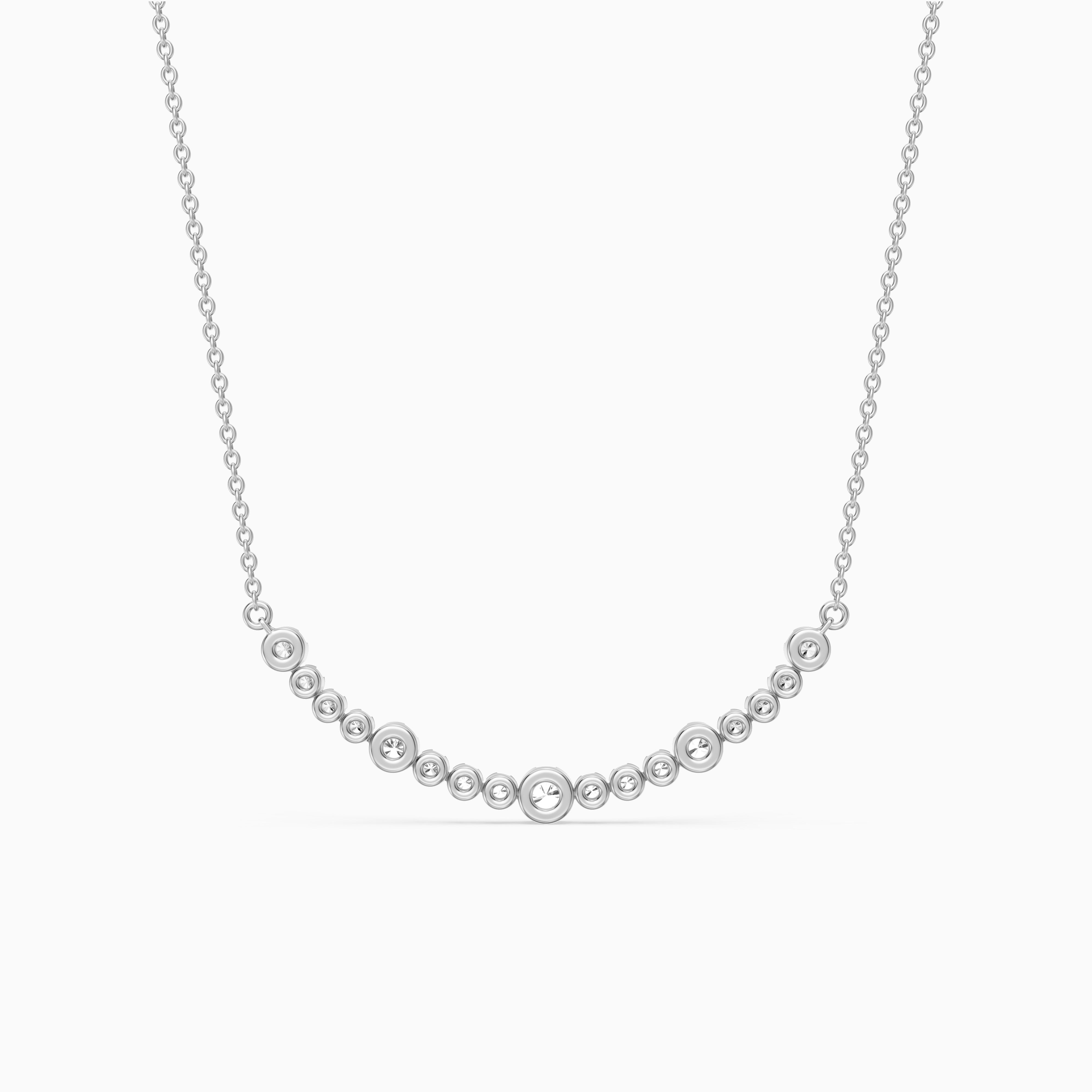 Samara Round Lab Grown Diamond Curved Bezel Necklace