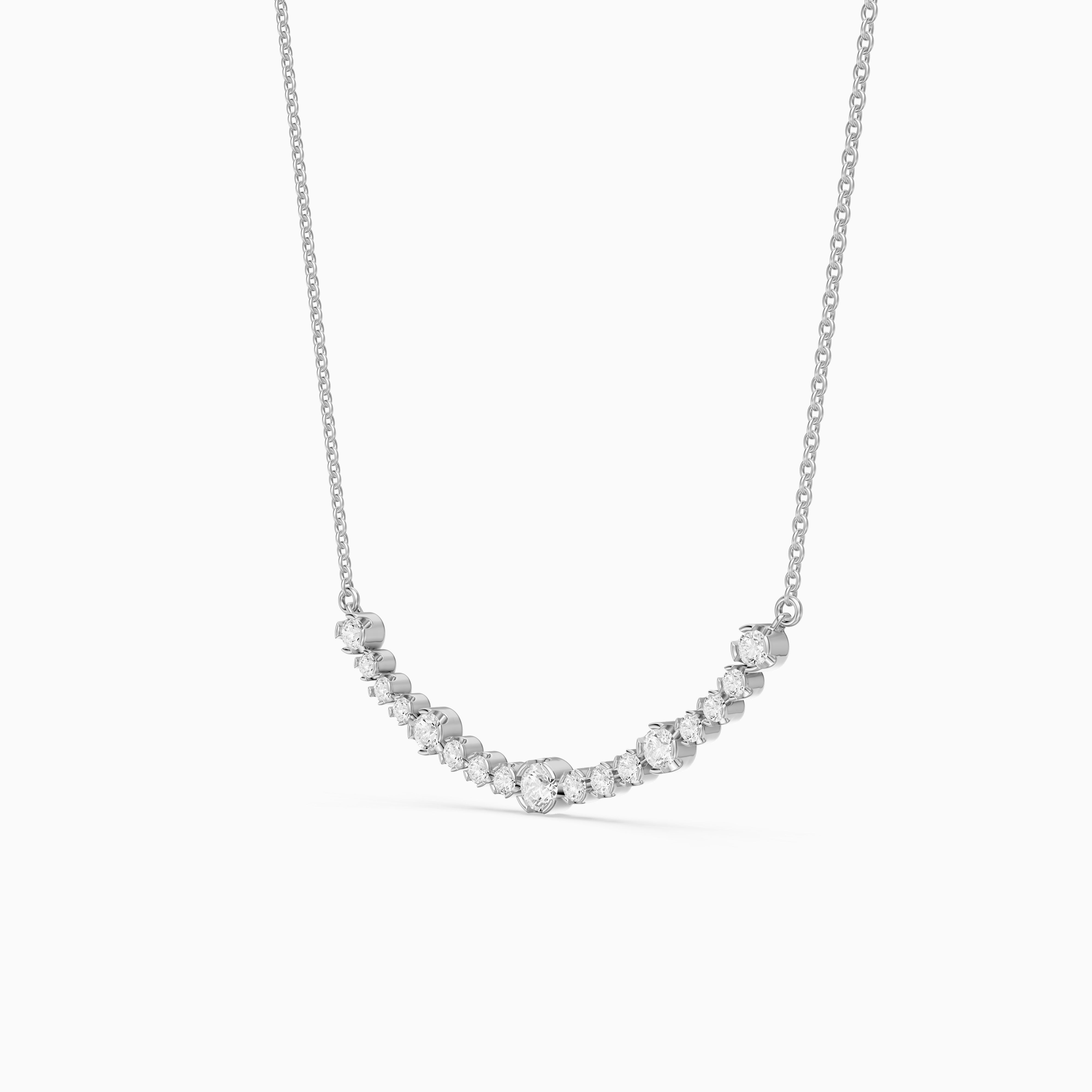 Samara Round Lab Grown Diamond Curved Bezel Necklace