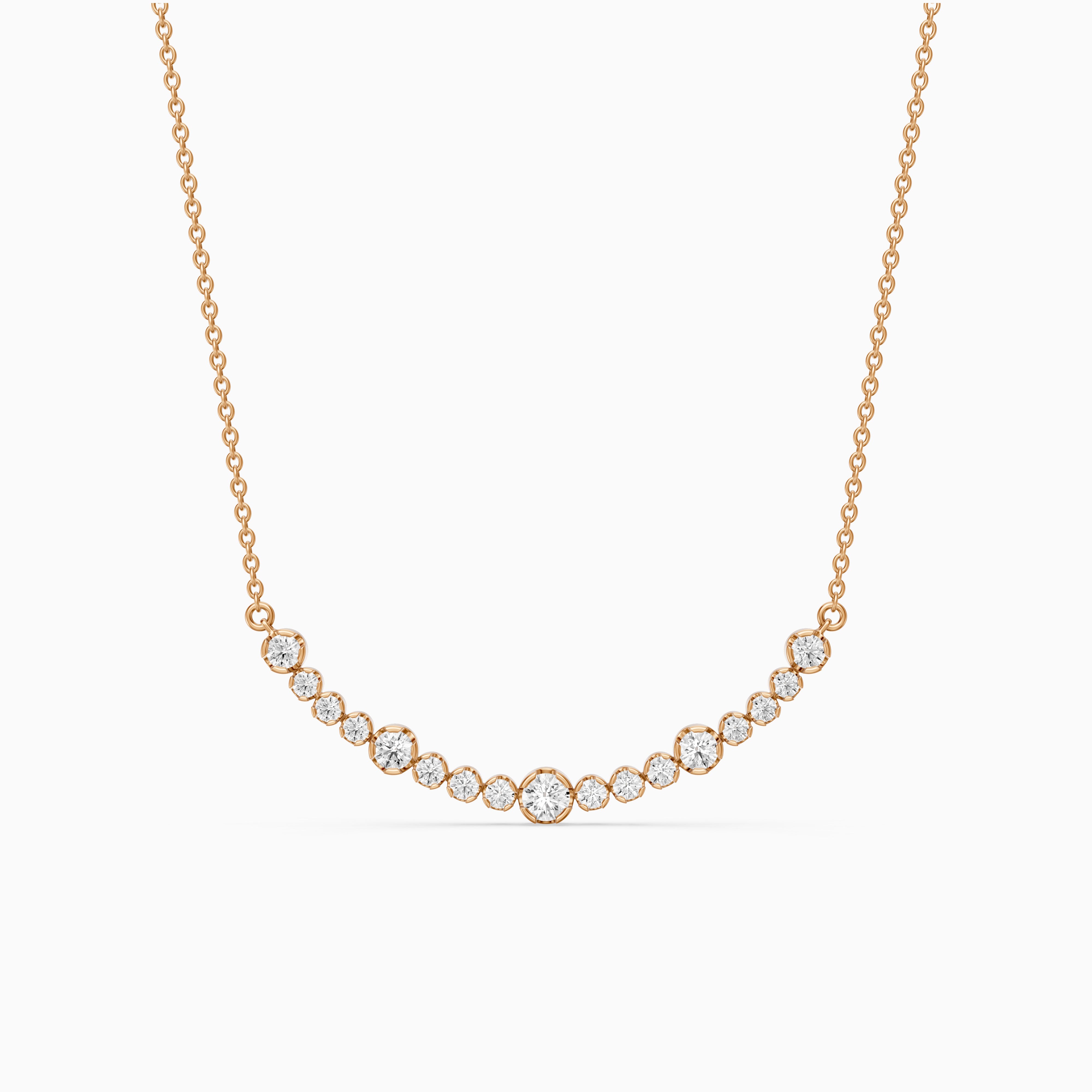 Samara Round Lab Grown Diamond Curved Bezel Necklace
