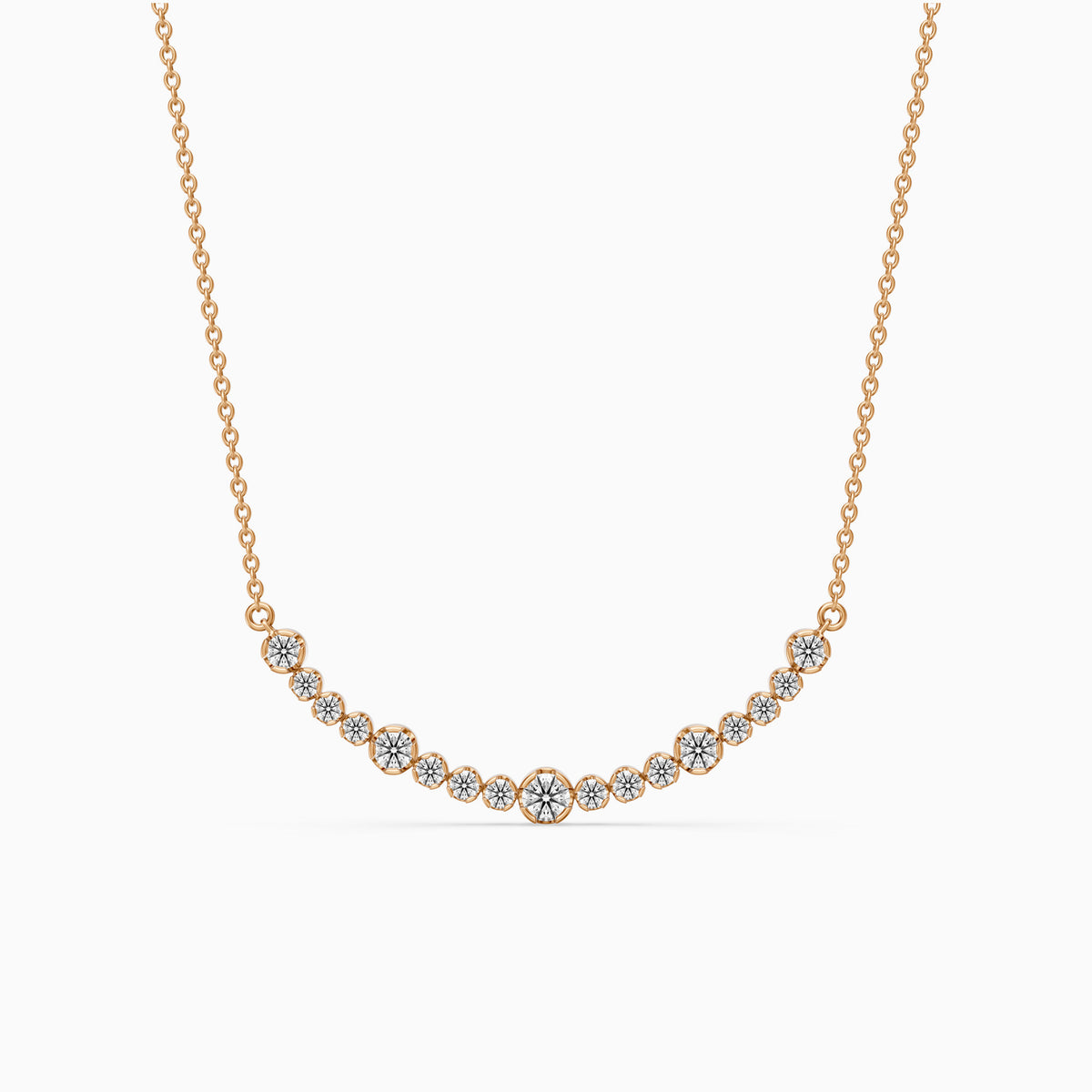 Samara Round Lab Grown Diamond Curved Bezel Necklace