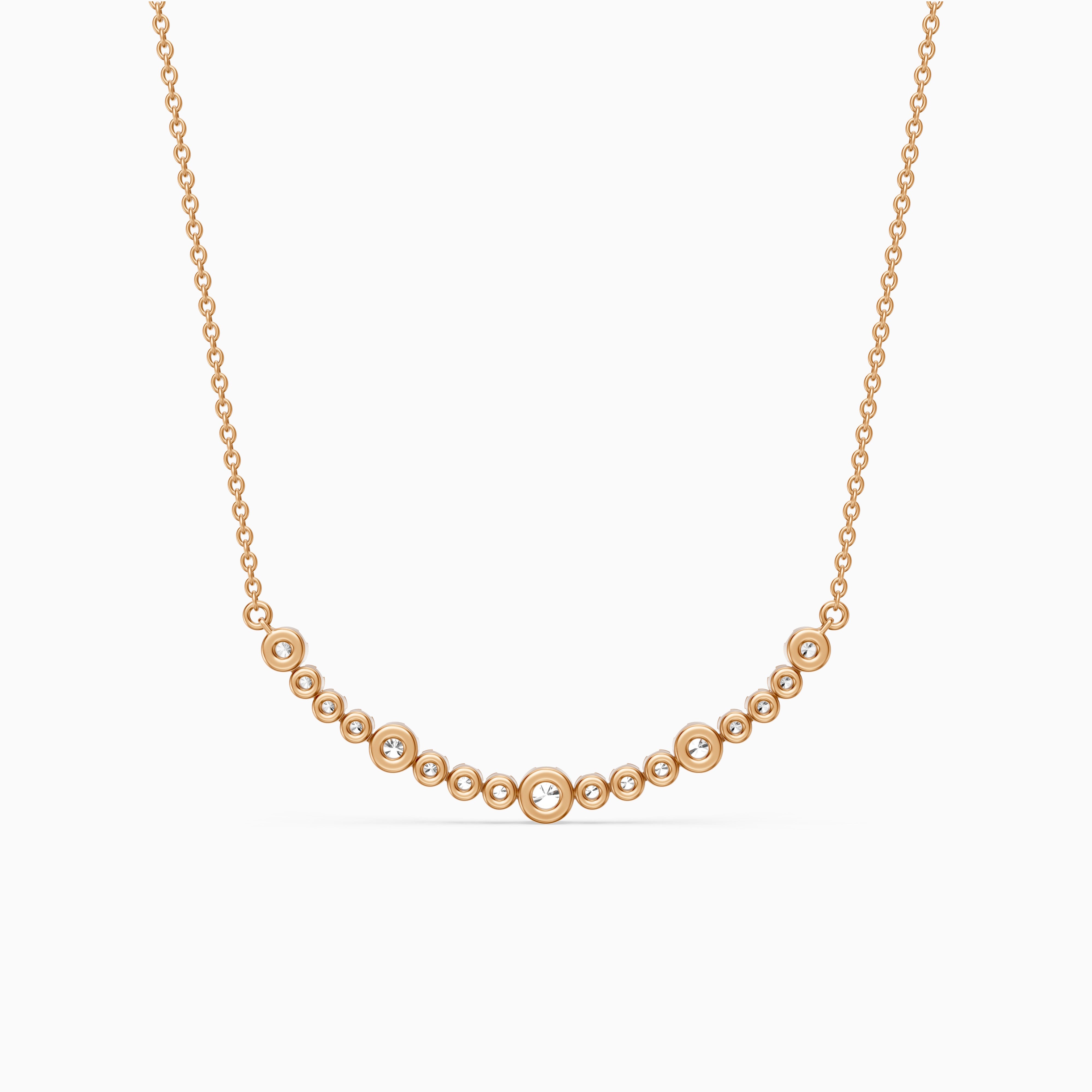 Samara Round Lab Grown Diamond Curved Bezel Necklace