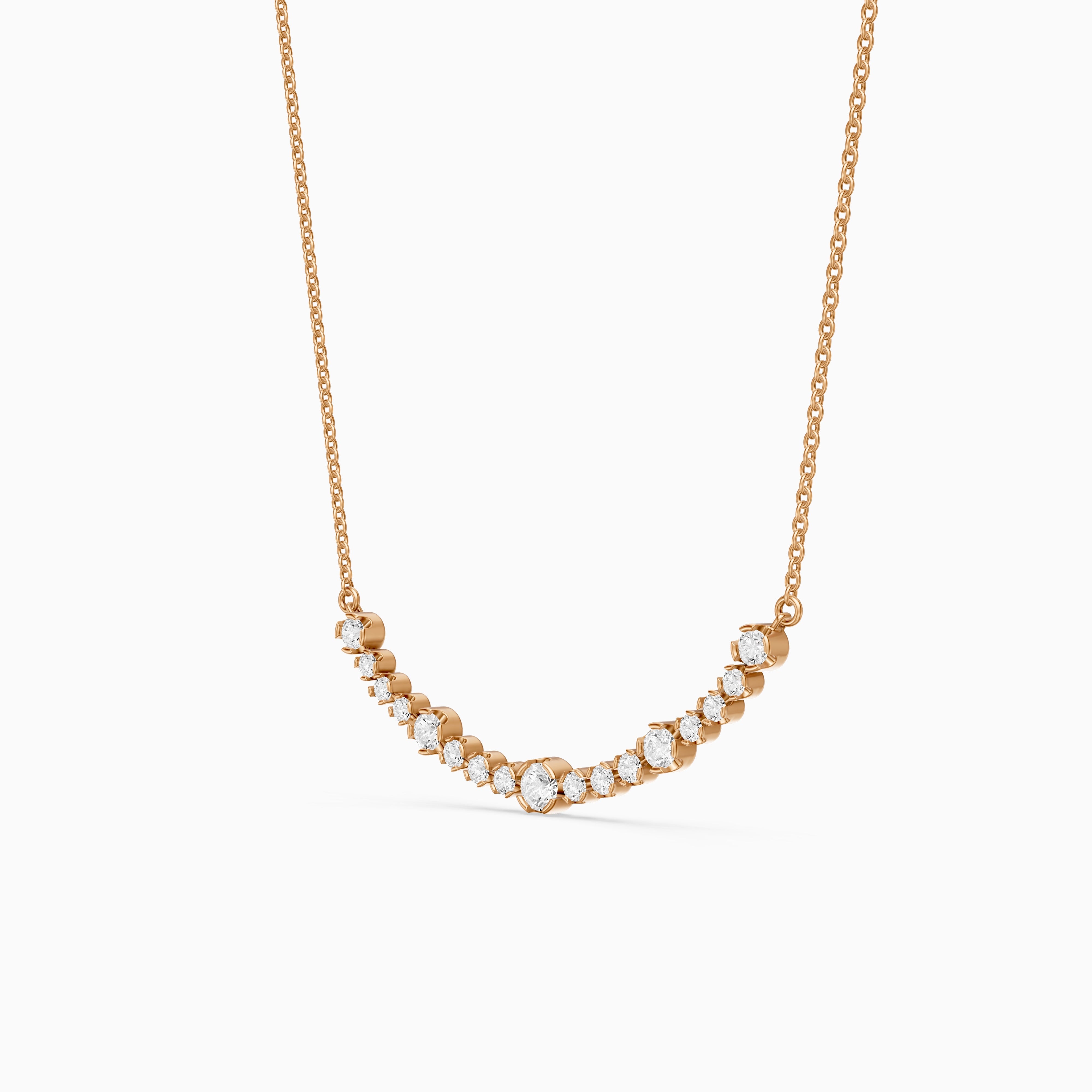 Samara Round Lab Grown Diamond Curved Bezel Necklace