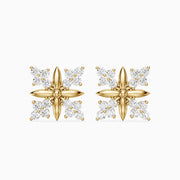 Zenia Round Lab Grown Diamond Floral Cluster Stud Earrings