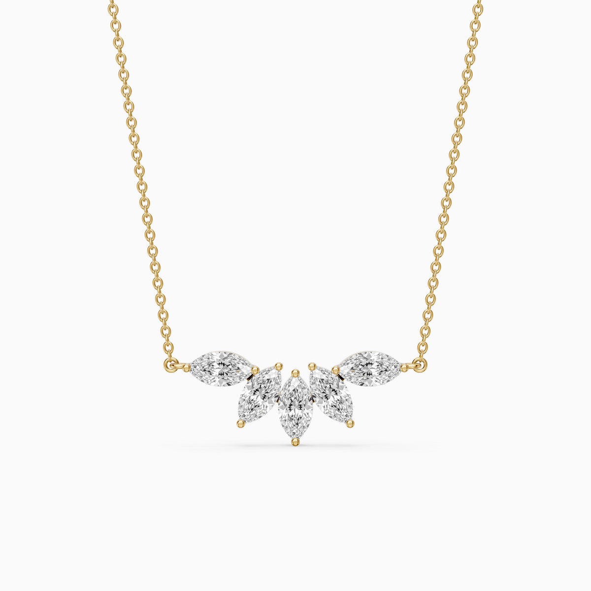 Sabrina Marquise Cut Lab Grown Diamond Five Stone Necklace