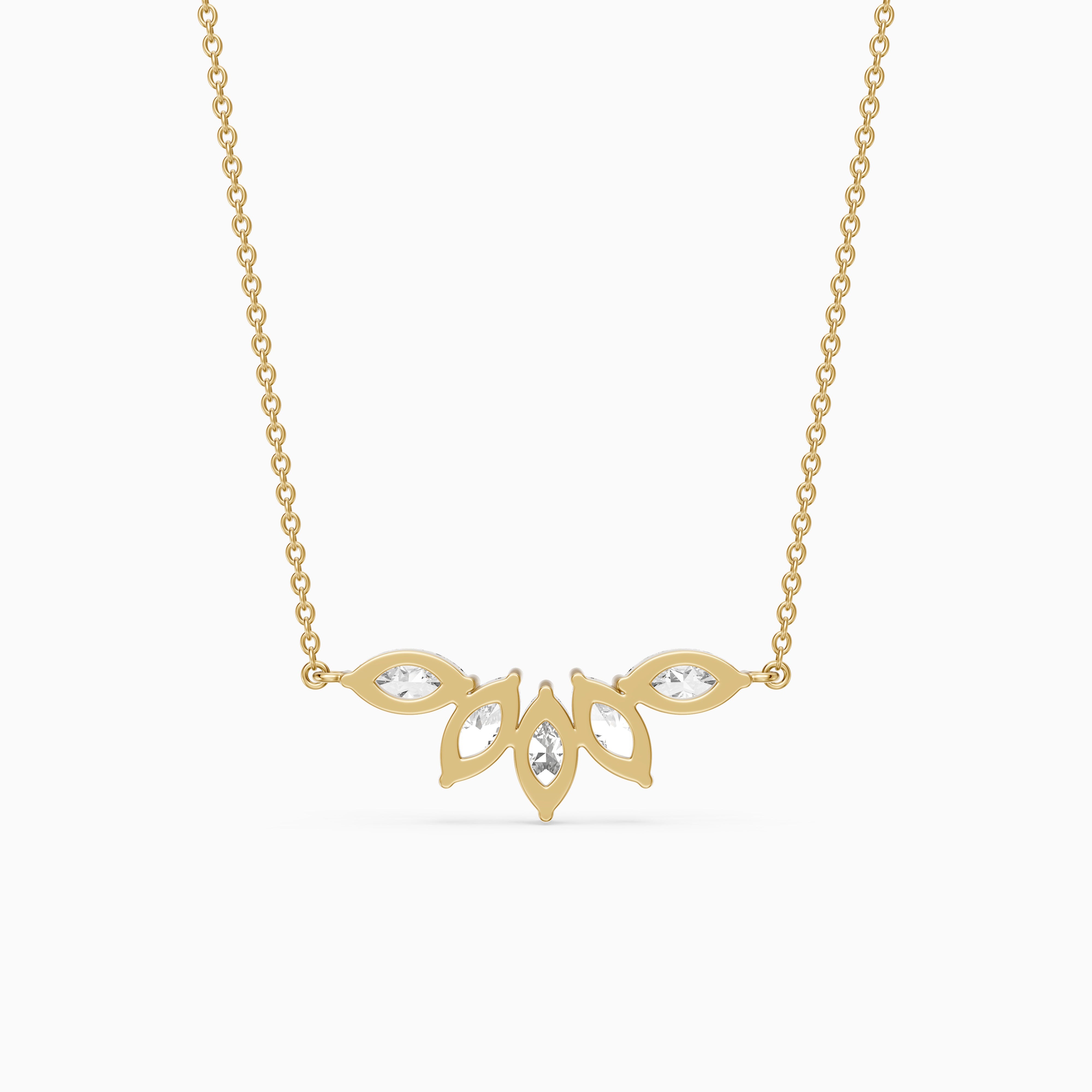 Sabrina Marquise Cut Lab Grown Diamond Five Stone Necklace