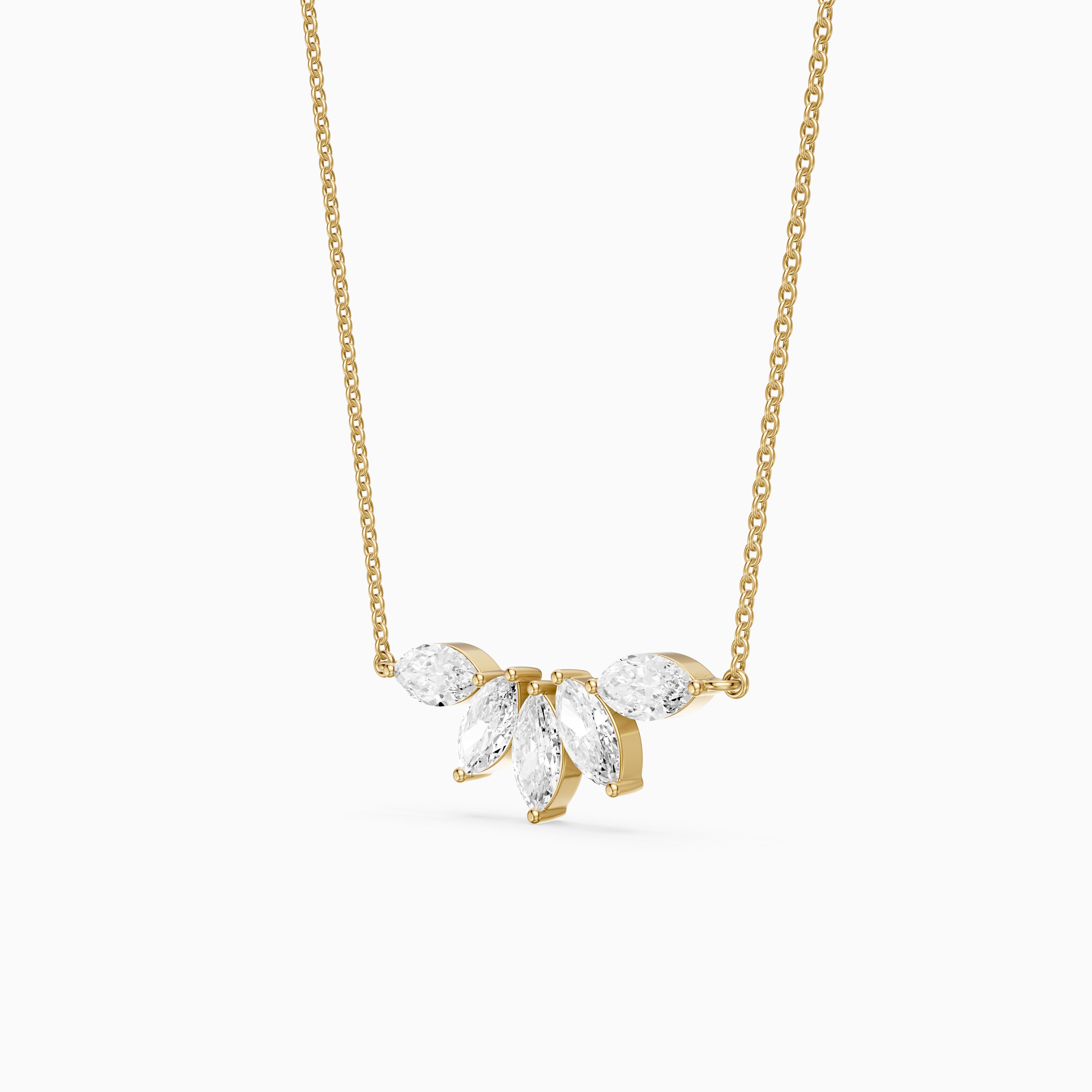 Sabrina Marquise Cut Lab Grown Diamond Five Stone Necklace