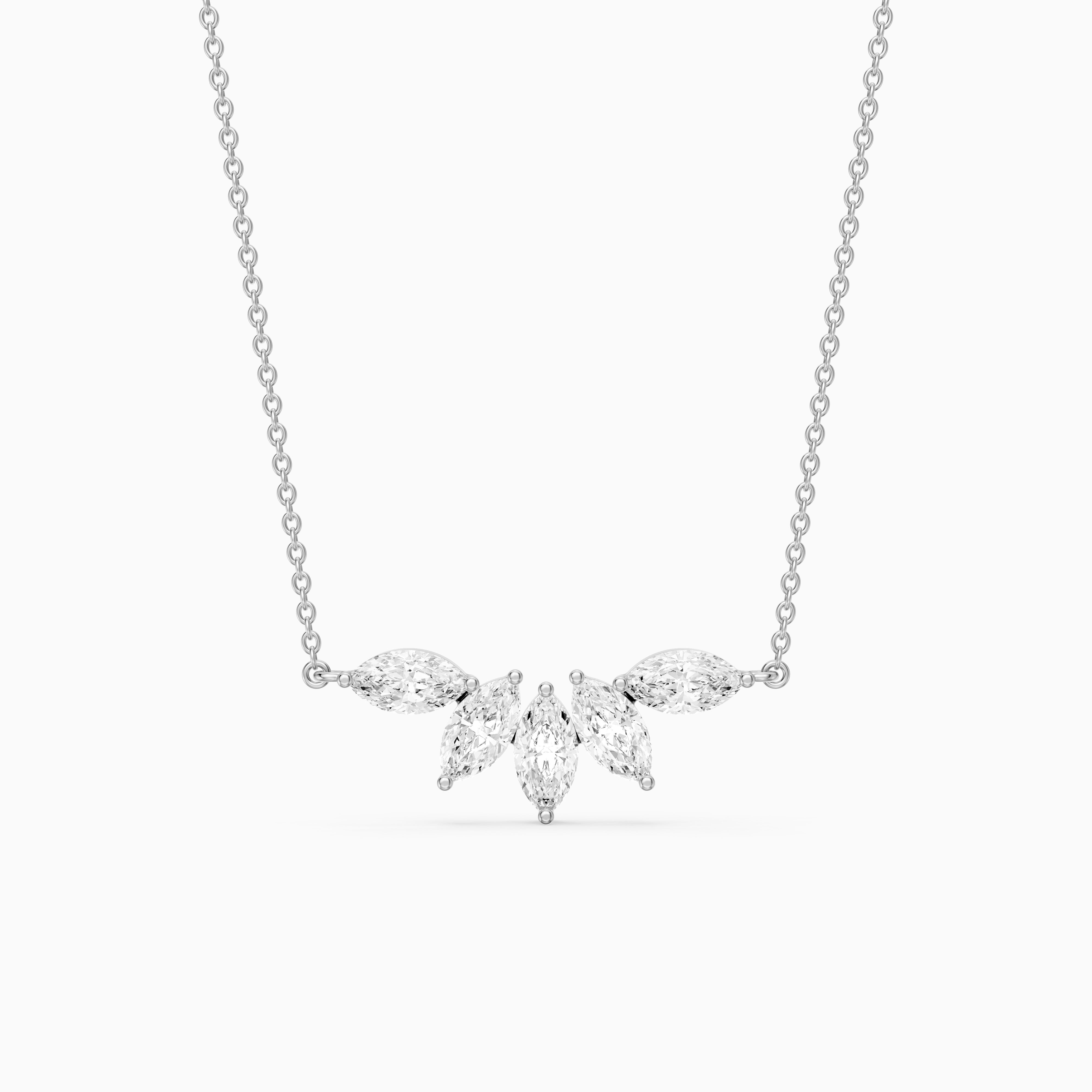 Sabrina Marquise Cut Lab Grown Diamond Five Stone Necklace