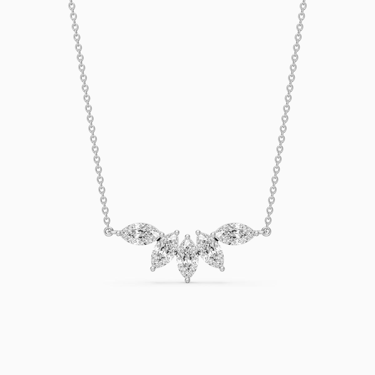 Sabrina Marquise Cut Lab Grown Diamond Five Stone Necklace