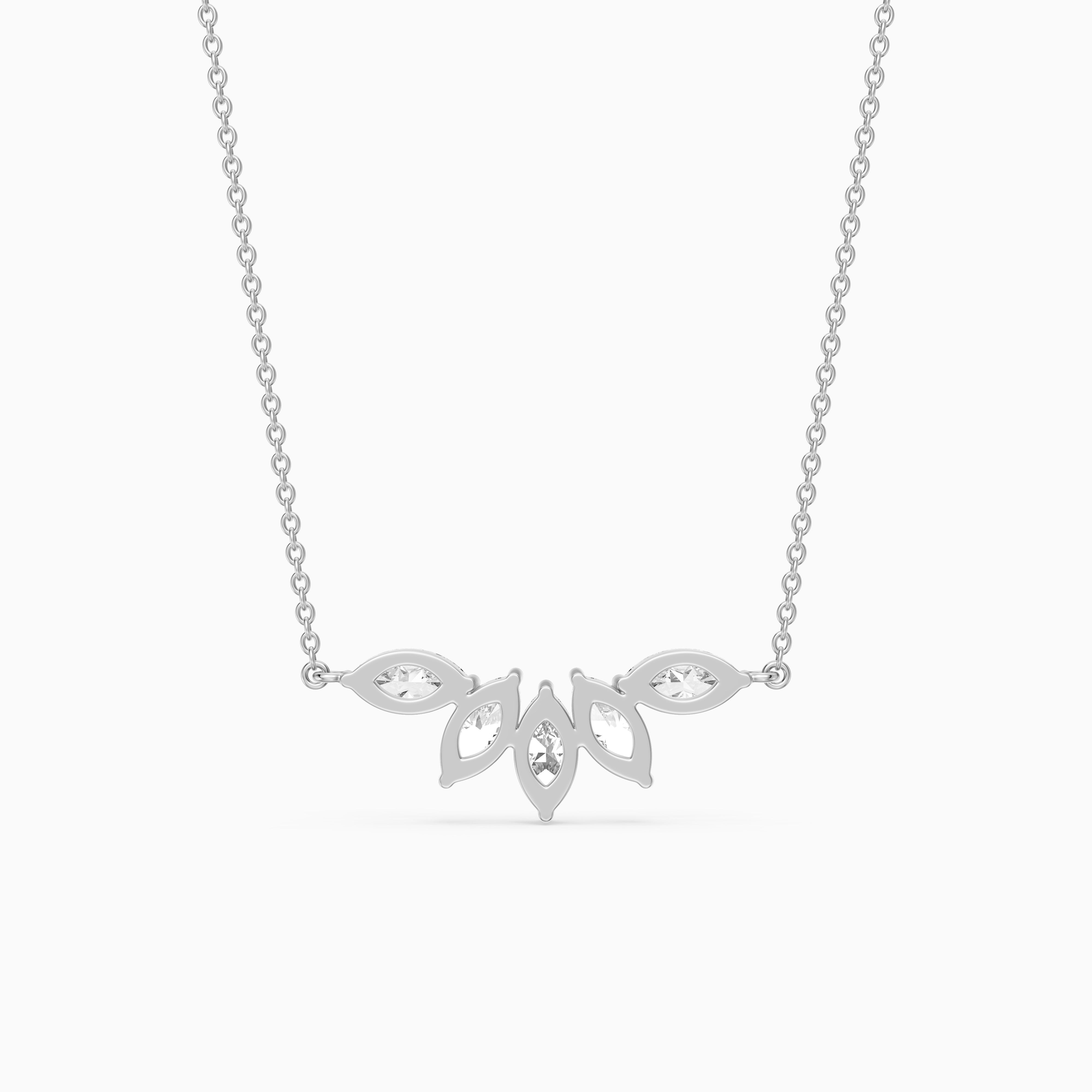 Sabrina Marquise Cut Lab Grown Diamond Five Stone Necklace