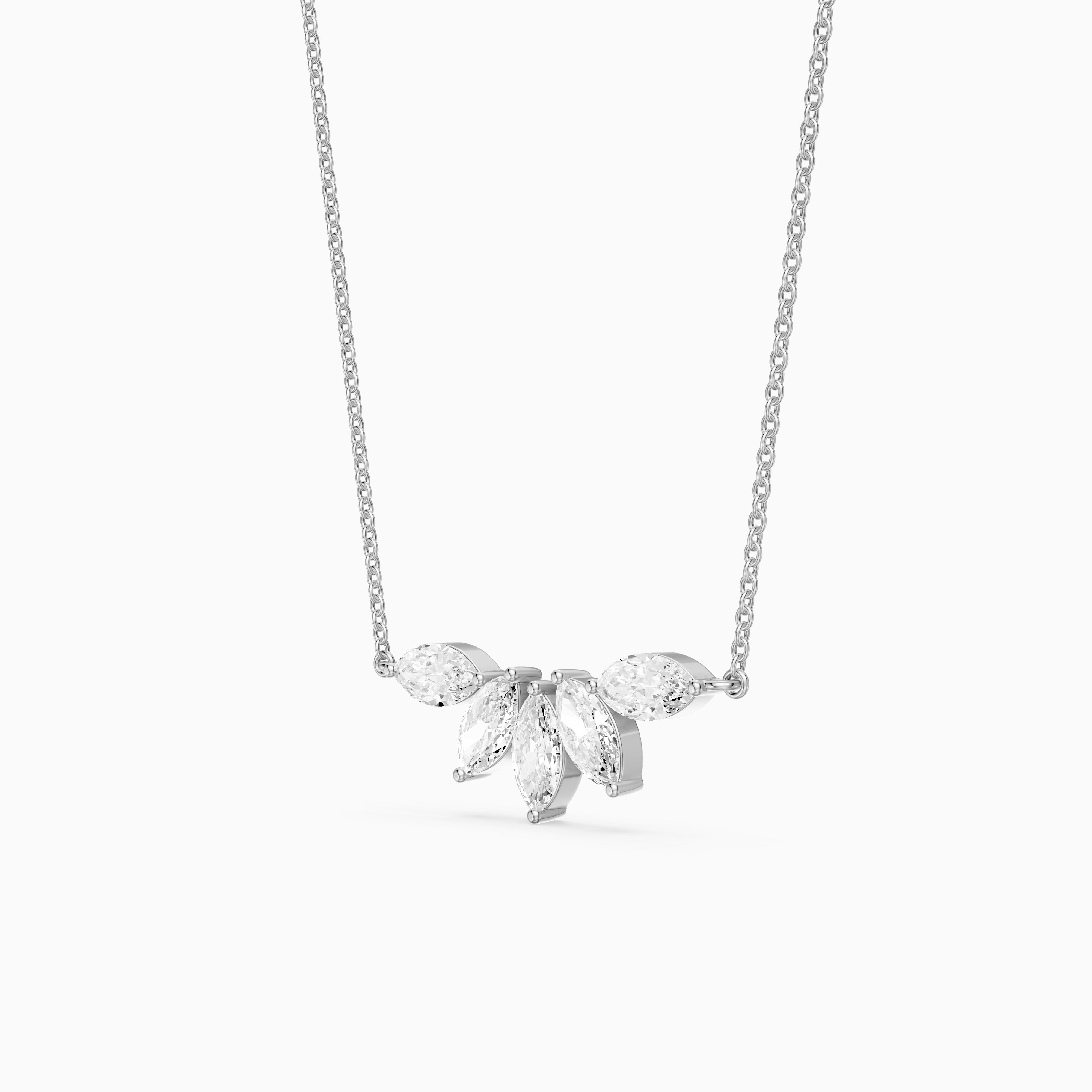 Sabrina Marquise Cut Lab Grown Diamond Five Stone Necklace