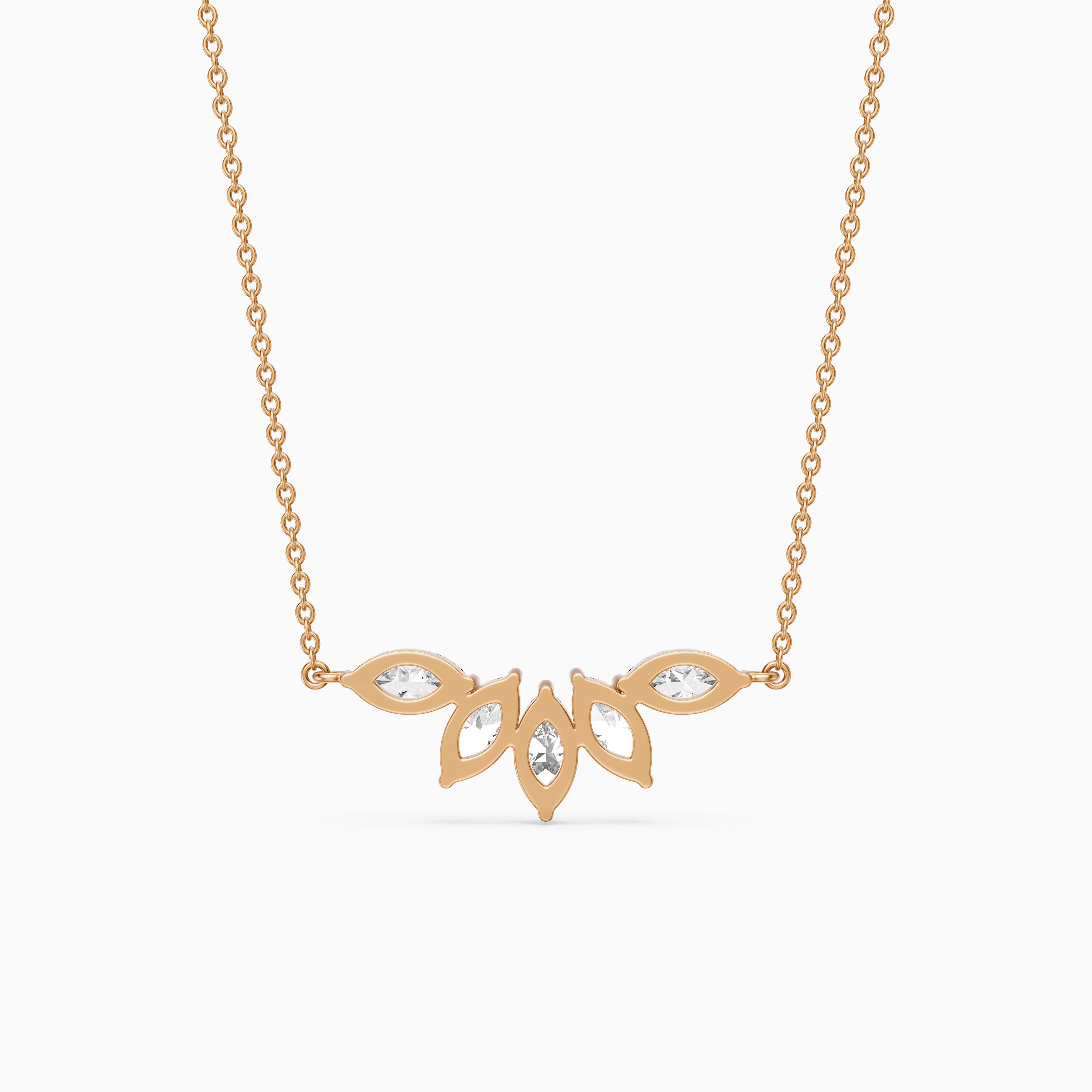 Sabrina Marquise Cut Lab Grown Diamond Five Stone Necklace