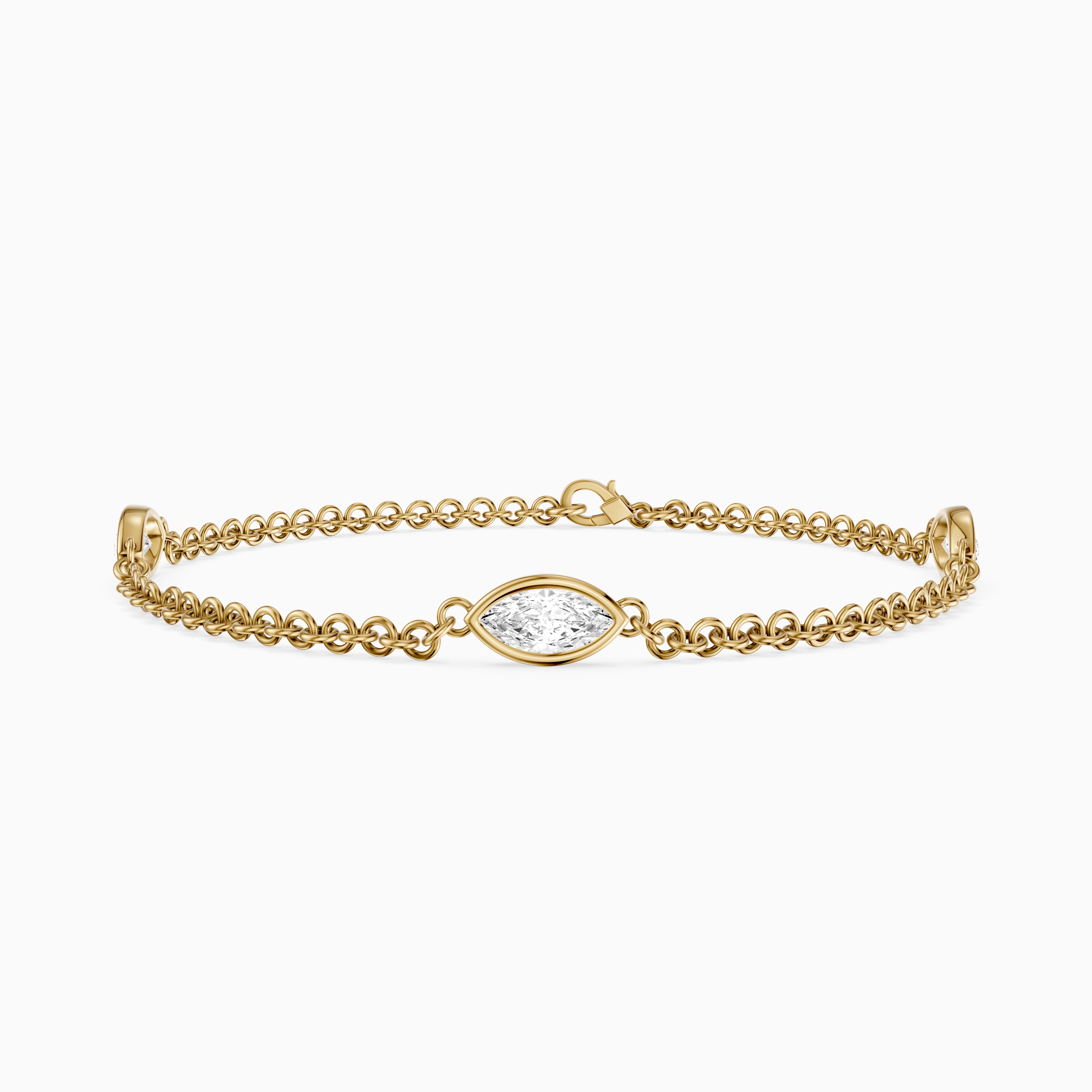 Riona Marquise Lab Grown Diamond Station Chain Bracelet