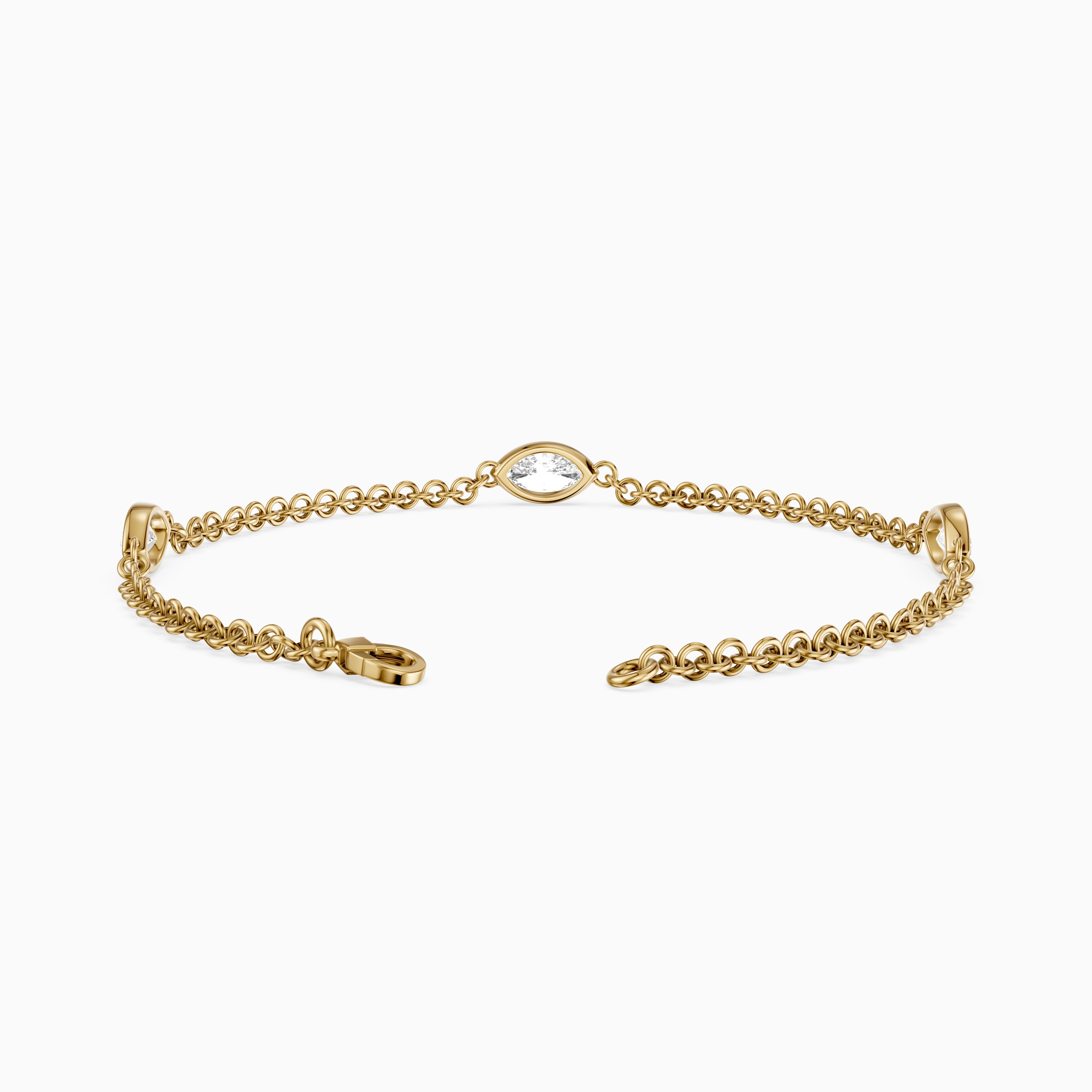 Riona Marquise Lab Grown Diamond Station Chain Bracelet
