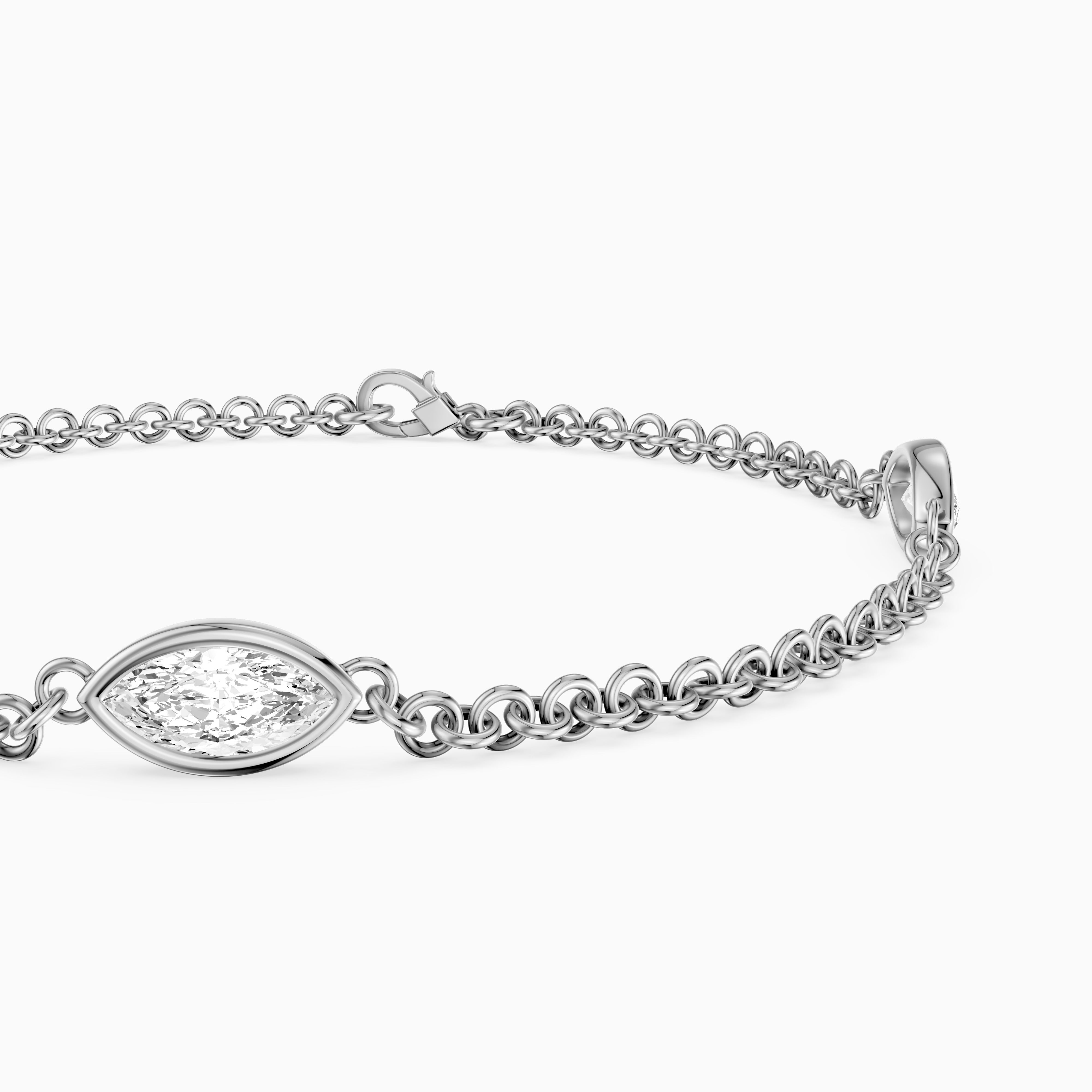 Riona Marquise Lab Grown Diamond Station Chain Bracelet