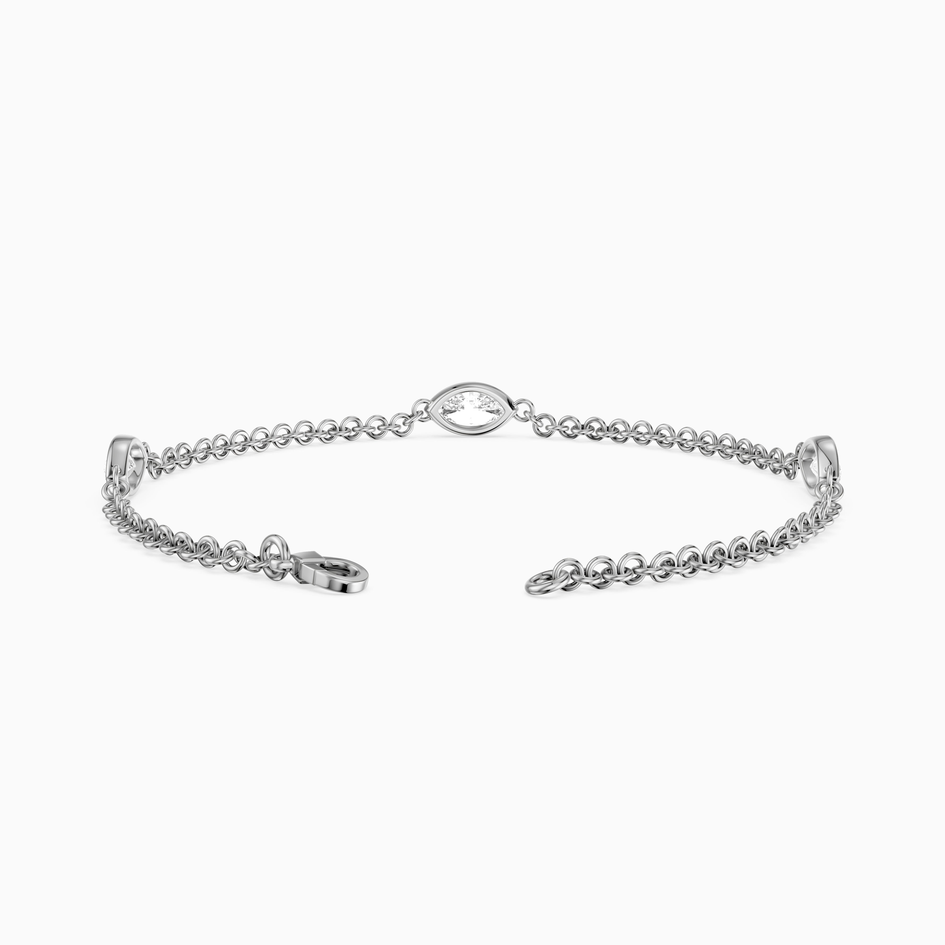 Riona Marquise Lab Grown Diamond Station Chain Bracelet