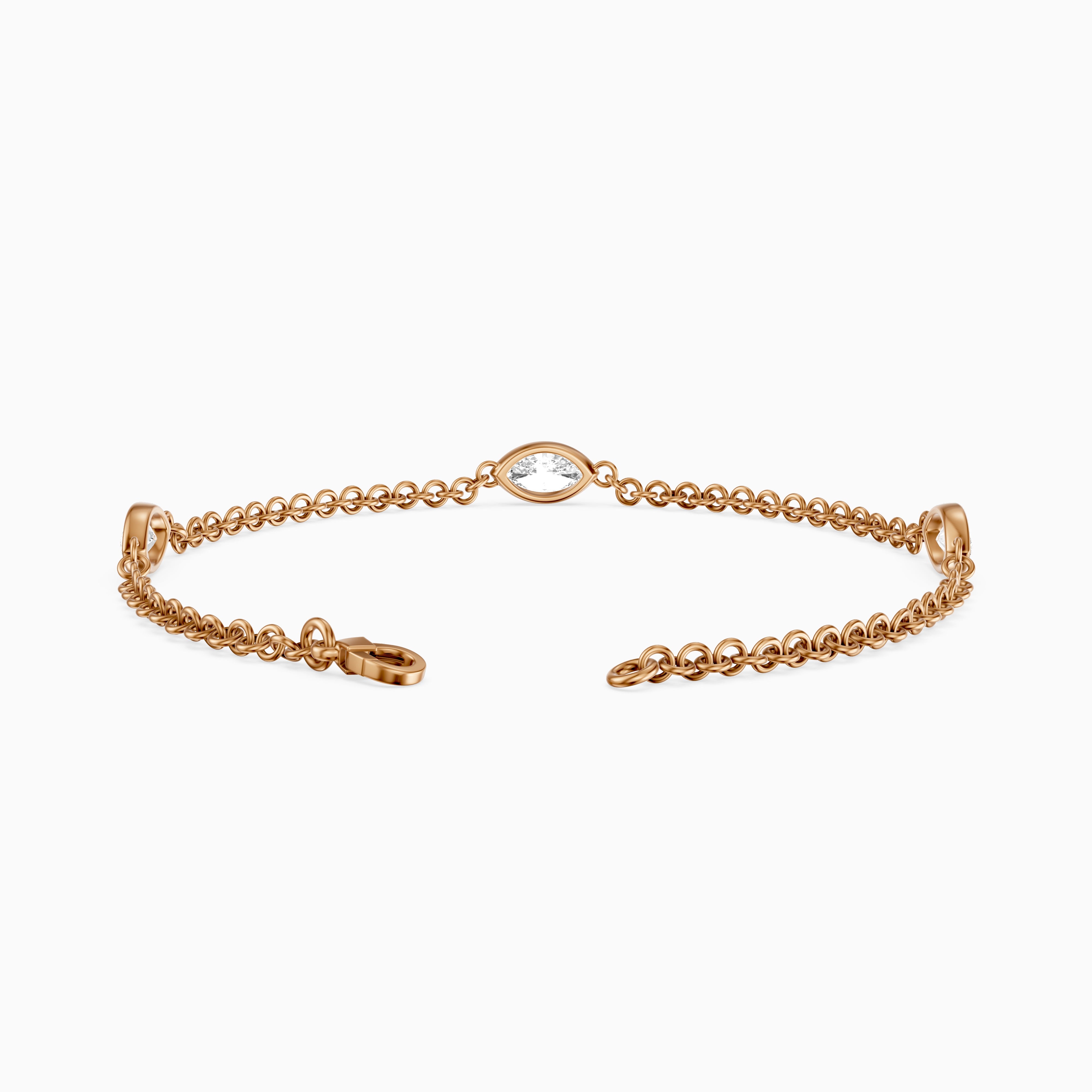 Riona Marquise Lab Grown Diamond Station Chain Bracelet
