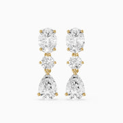 Iliana Oval, Round and Pear Cut Lab Grown Diamond Dangle Earrings