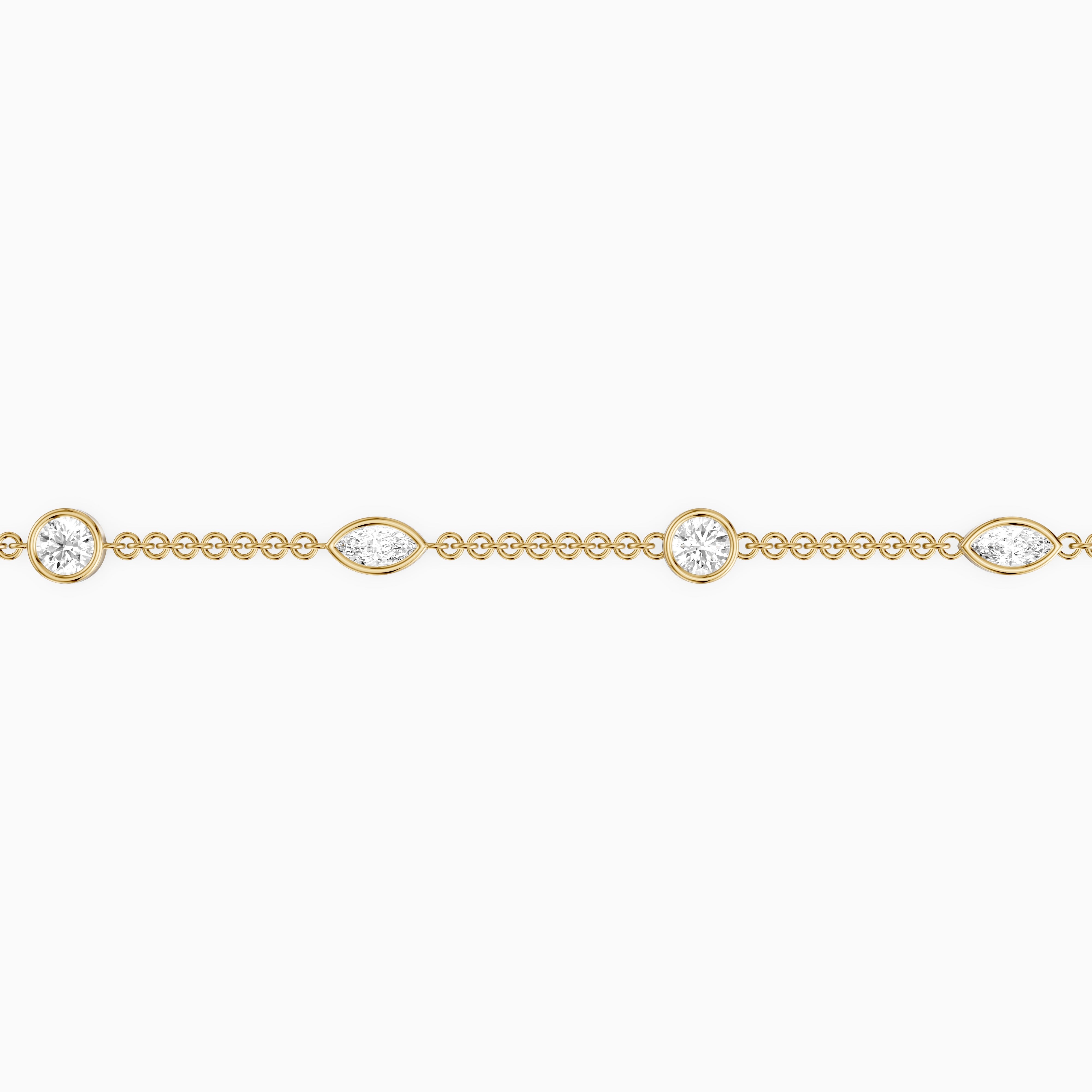 Erica Round and Marquise Lab Grown Diamond Station Chain Bracelet