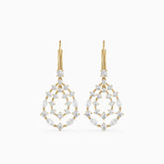 Iyla Round and Marquise Lab Grown Diamond Cluster Drop Earrings