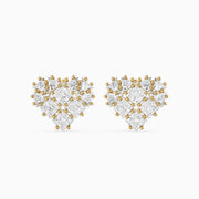 Zilla Princess and Triangle Cut lab Grown Diamond Cluster Stud Earrings