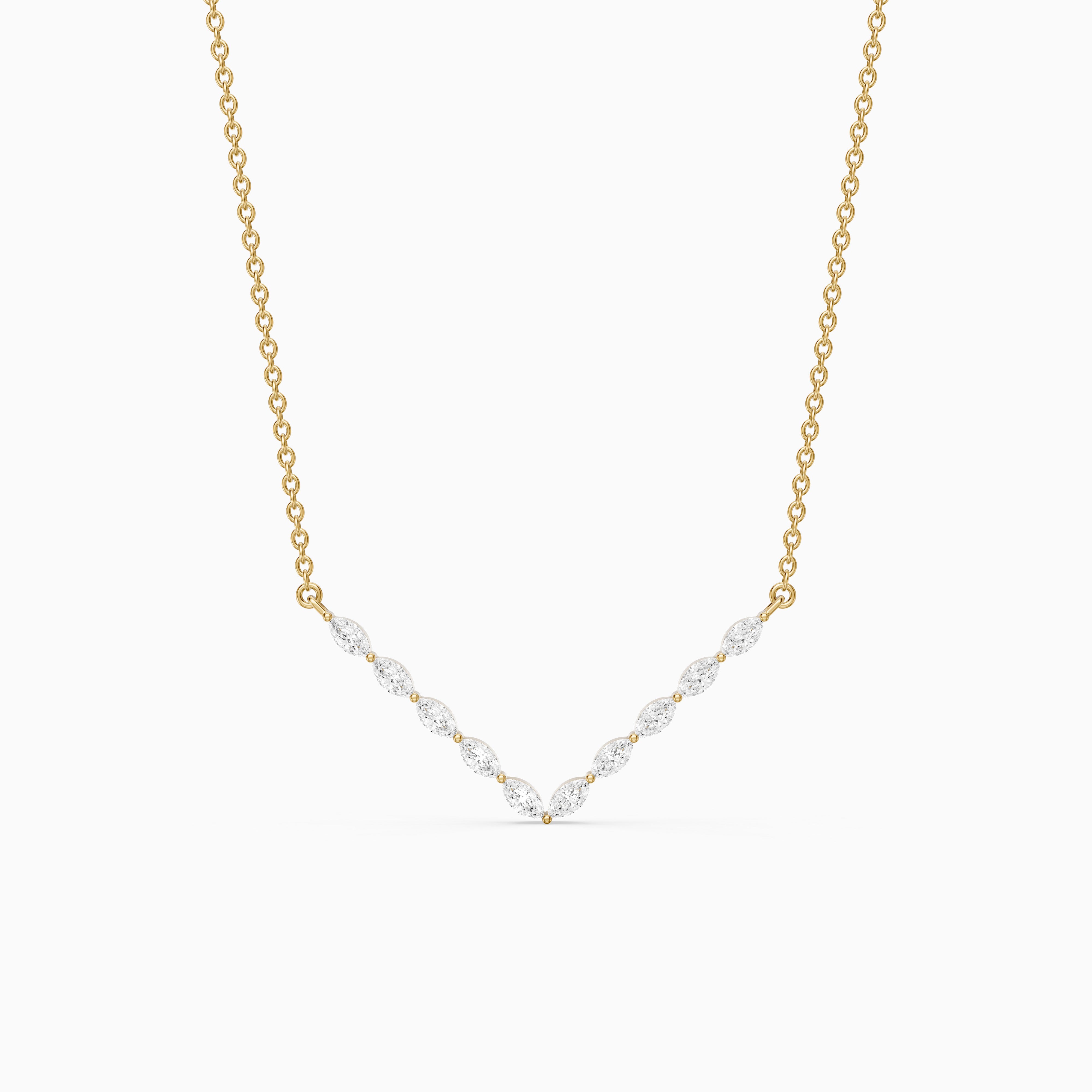 Kali Marquise Lab Grown Diamond Chevron Necklace