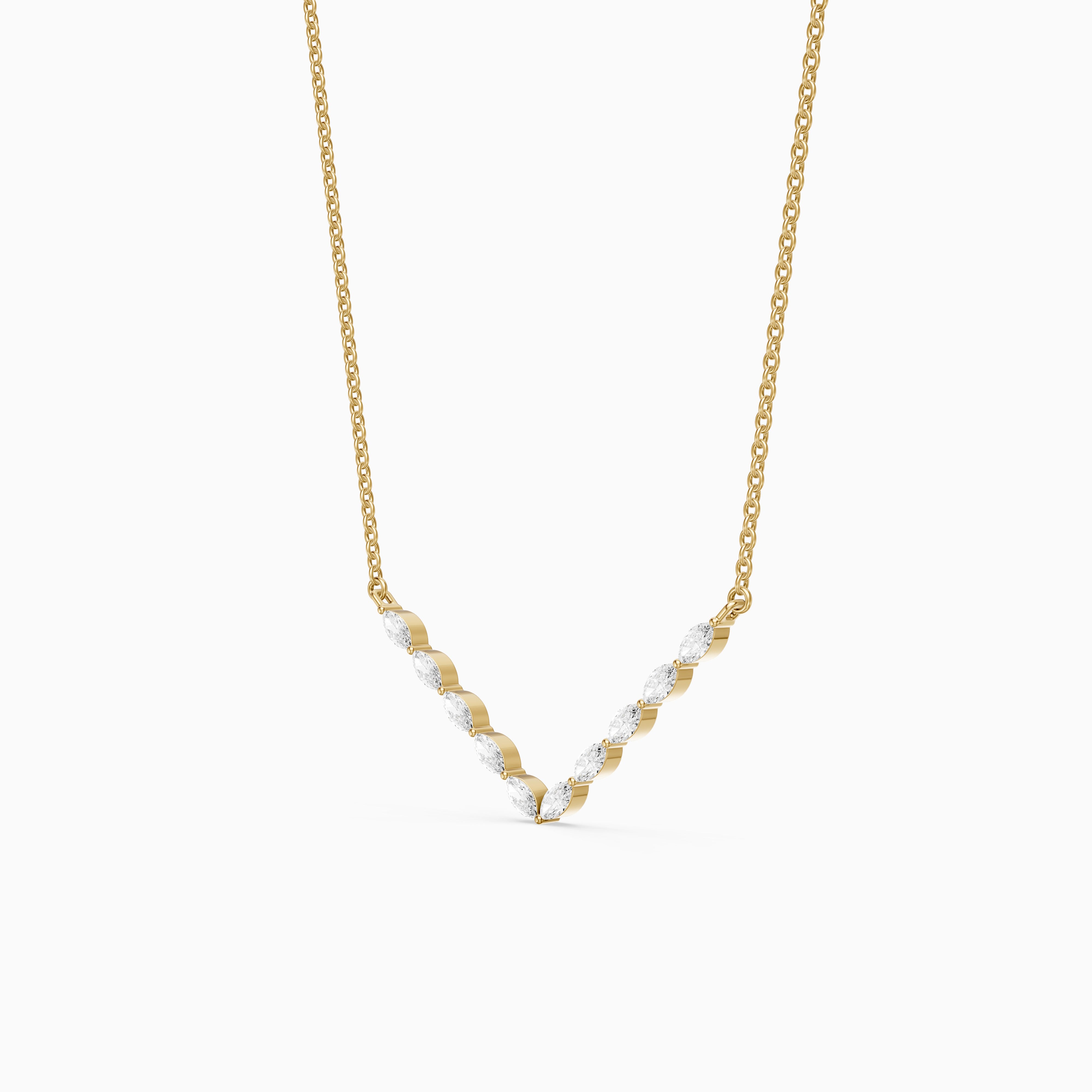 Kali Marquise Lab Grown Diamond Chevron Necklace