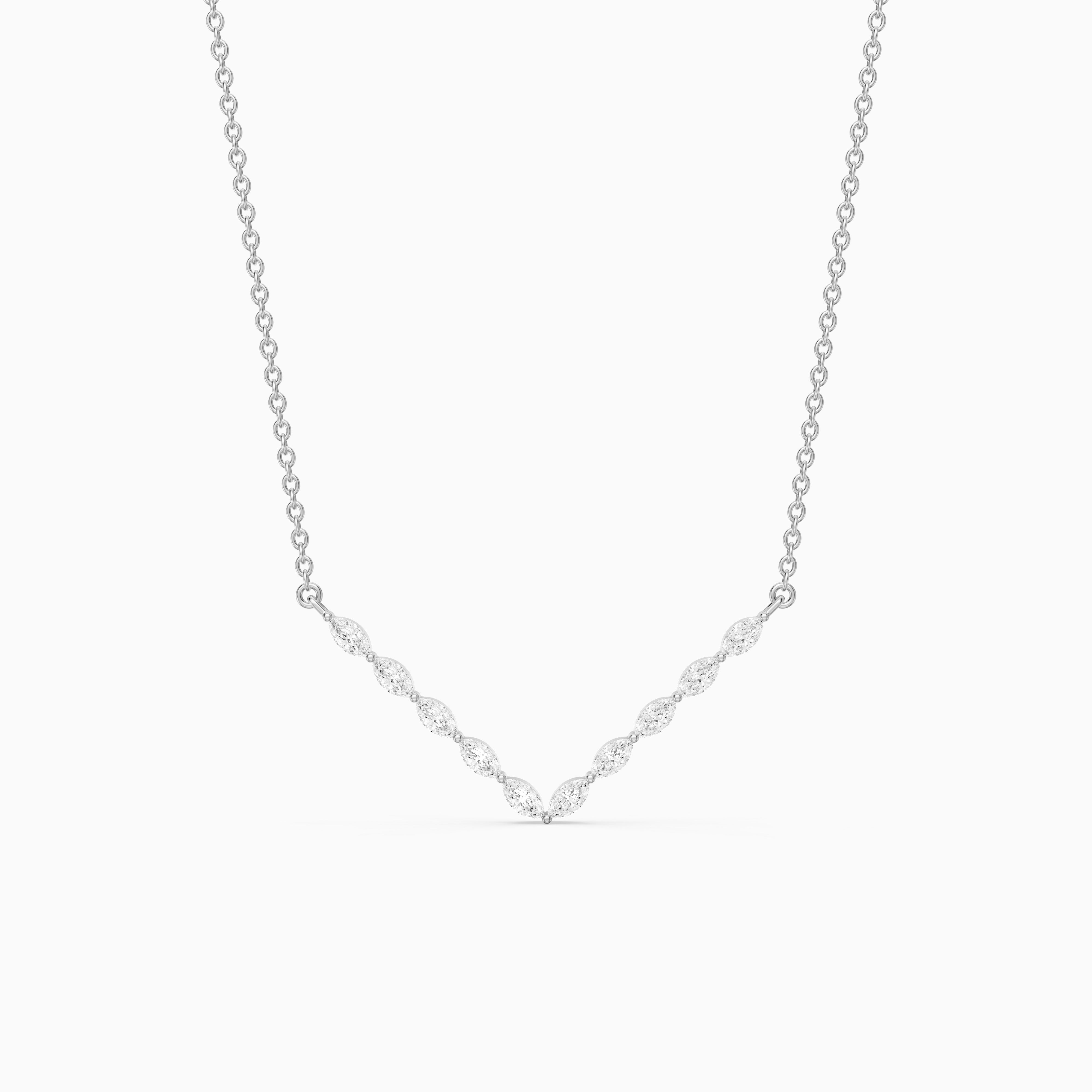 Kali Marquise Lab Grown Diamond Chevron Necklace