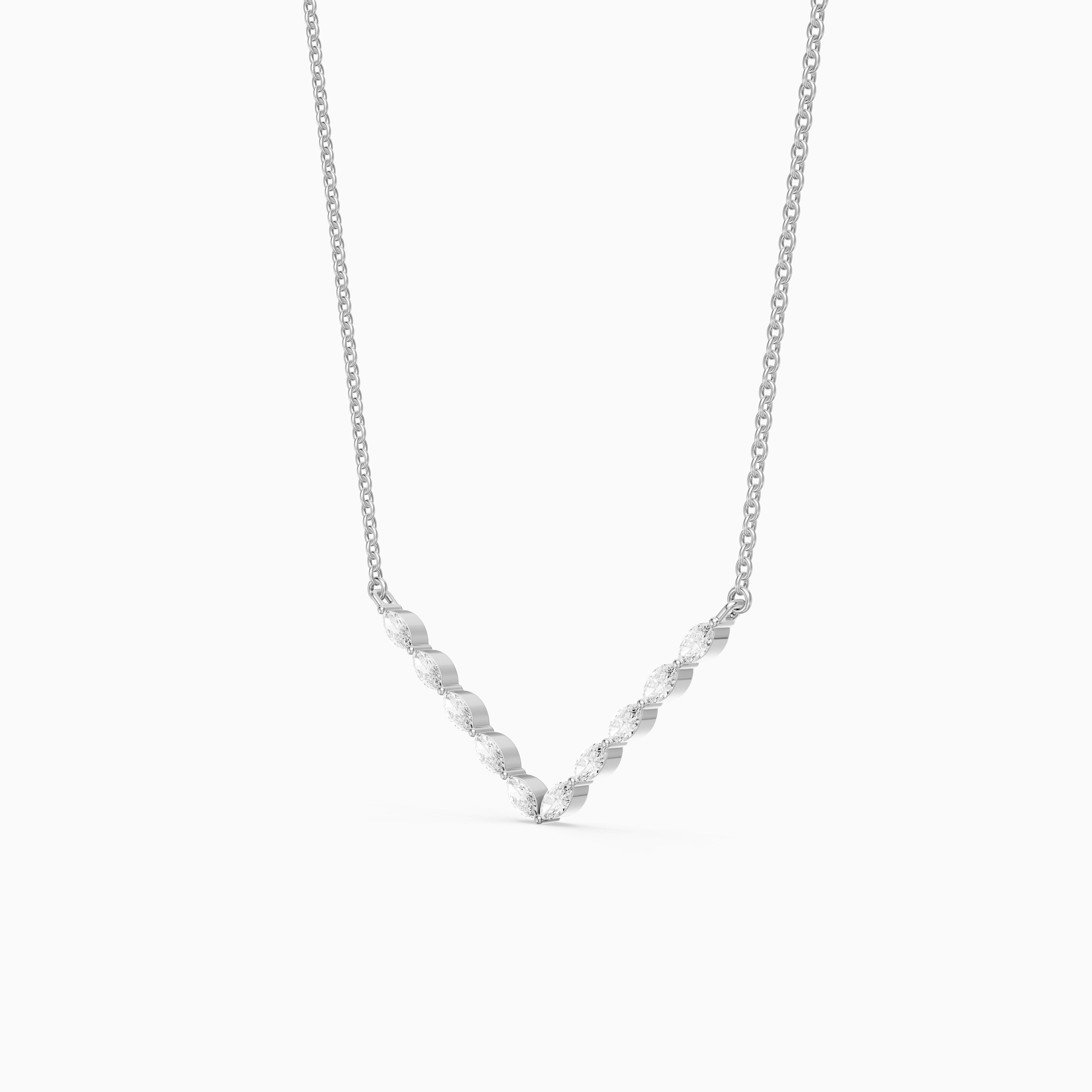 Kali Marquise Lab Grown Diamond Chevron Necklace