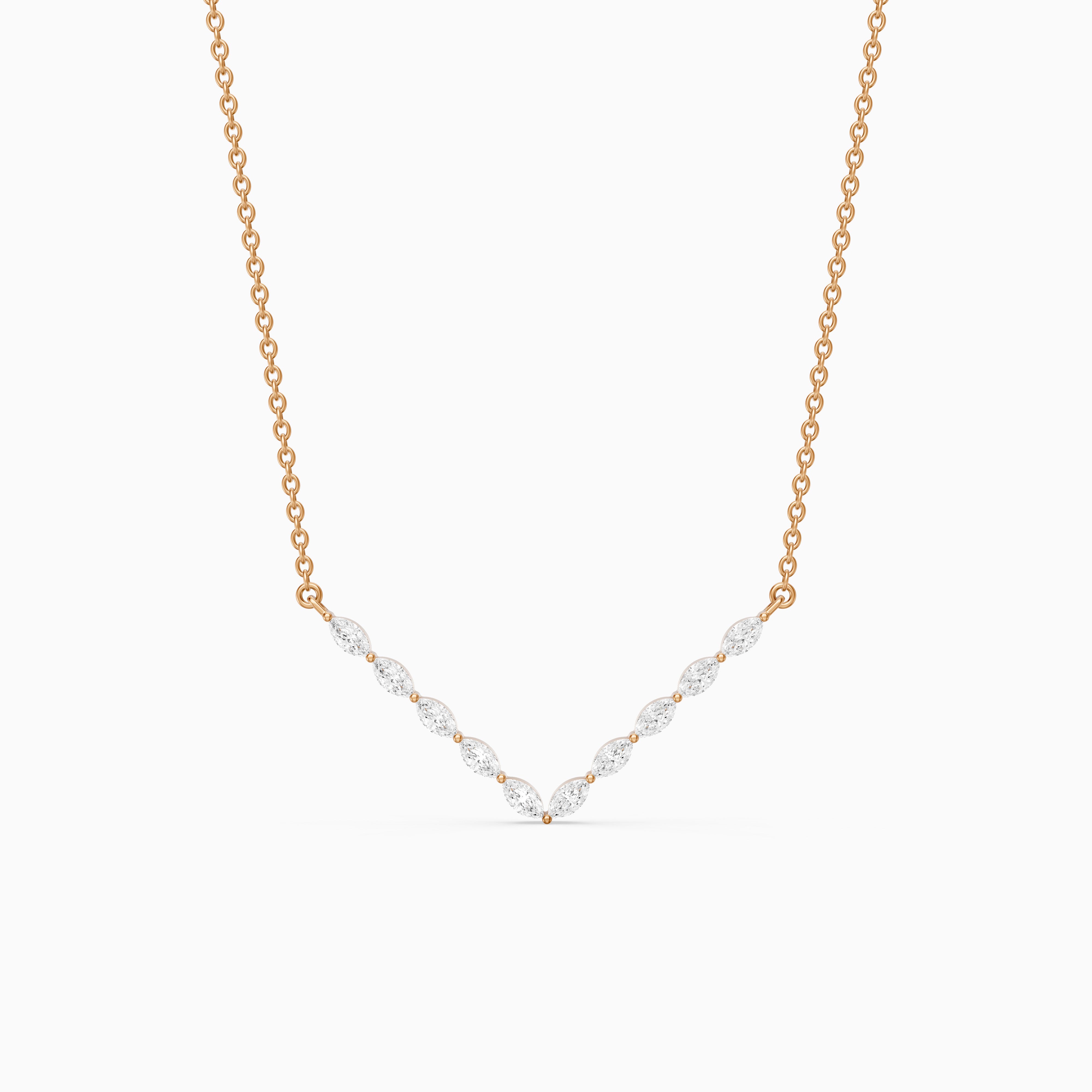 Kali Marquise Lab Grown Diamond Chevron Necklace