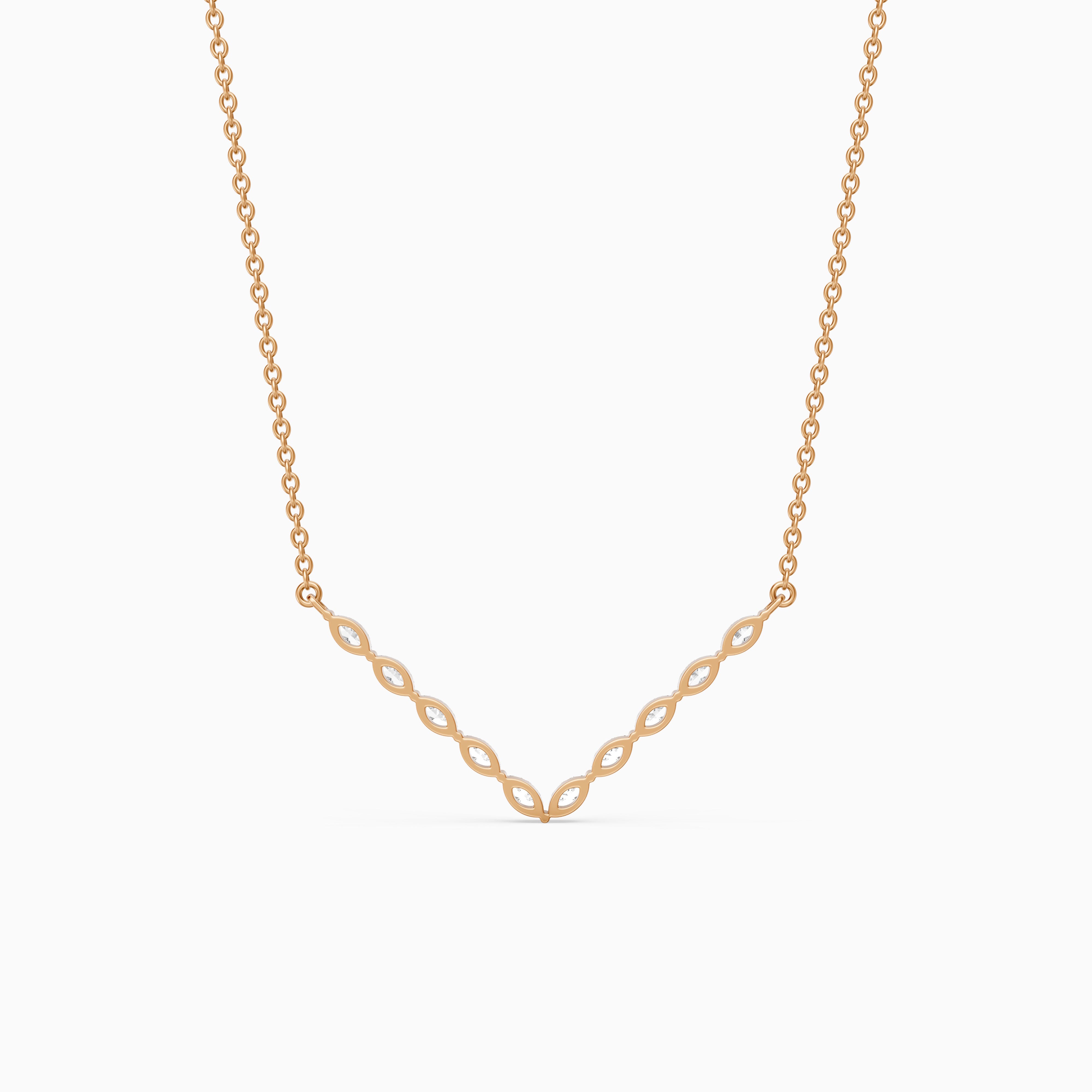 Kali Marquise Lab Grown Diamond Chevron Necklace
